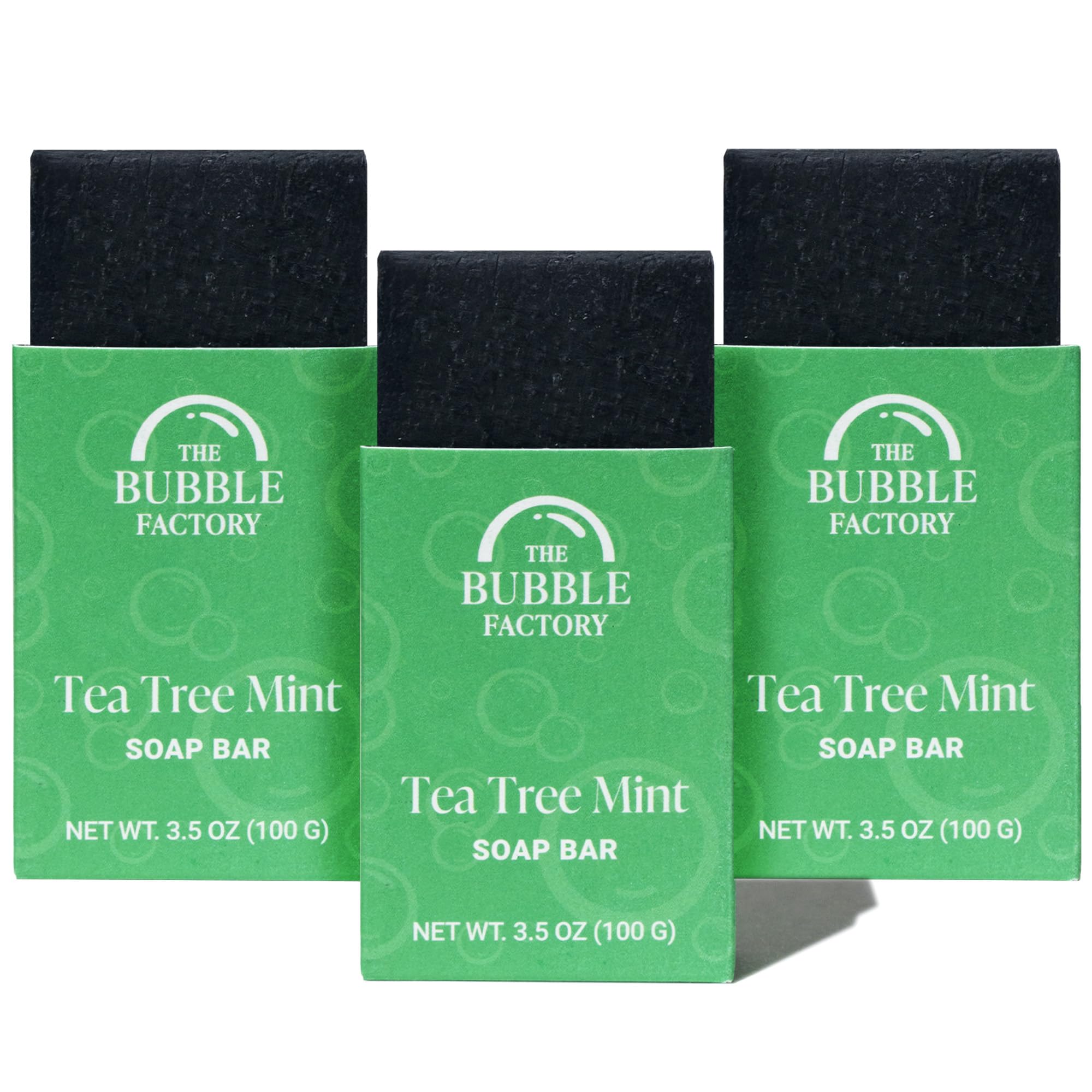 The Bubble Factory Handmade Natural Bath & Body Soap Bar, Vegan, All-Natural, Palm Oil Free, Made in USA with Shea Butter + Essential Oils, Tea Tree