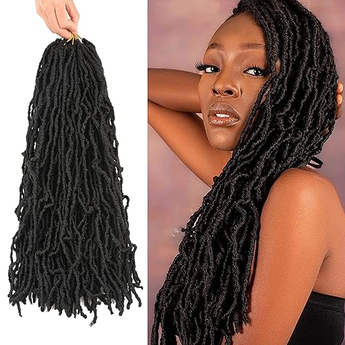 Extensiones de cabello sintético de ganchillo para mujeres negras lohot de 18 pulgadas 7 paquetes 1B 18 mechones por paquete