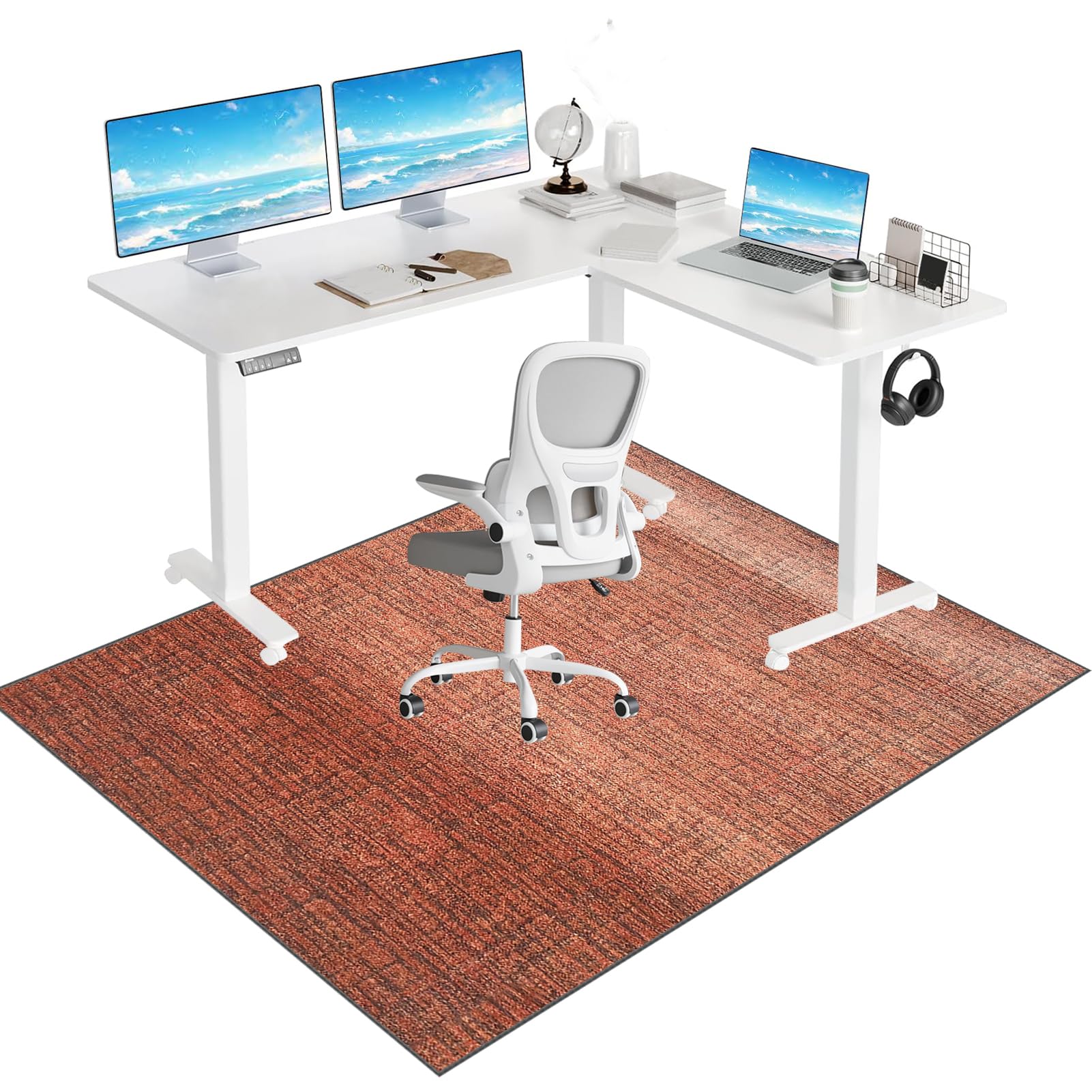 Office Chair Mat for Hard Wood Floors, Heavy Duty Anti-Slip Hardwood Floor Protector Rug, Carpet Protector Mat Easy Clean, Gaming Chair Mat for Carpet Floors, Desk Chair Mat for Carpet 200 x 250 cm โ image 1