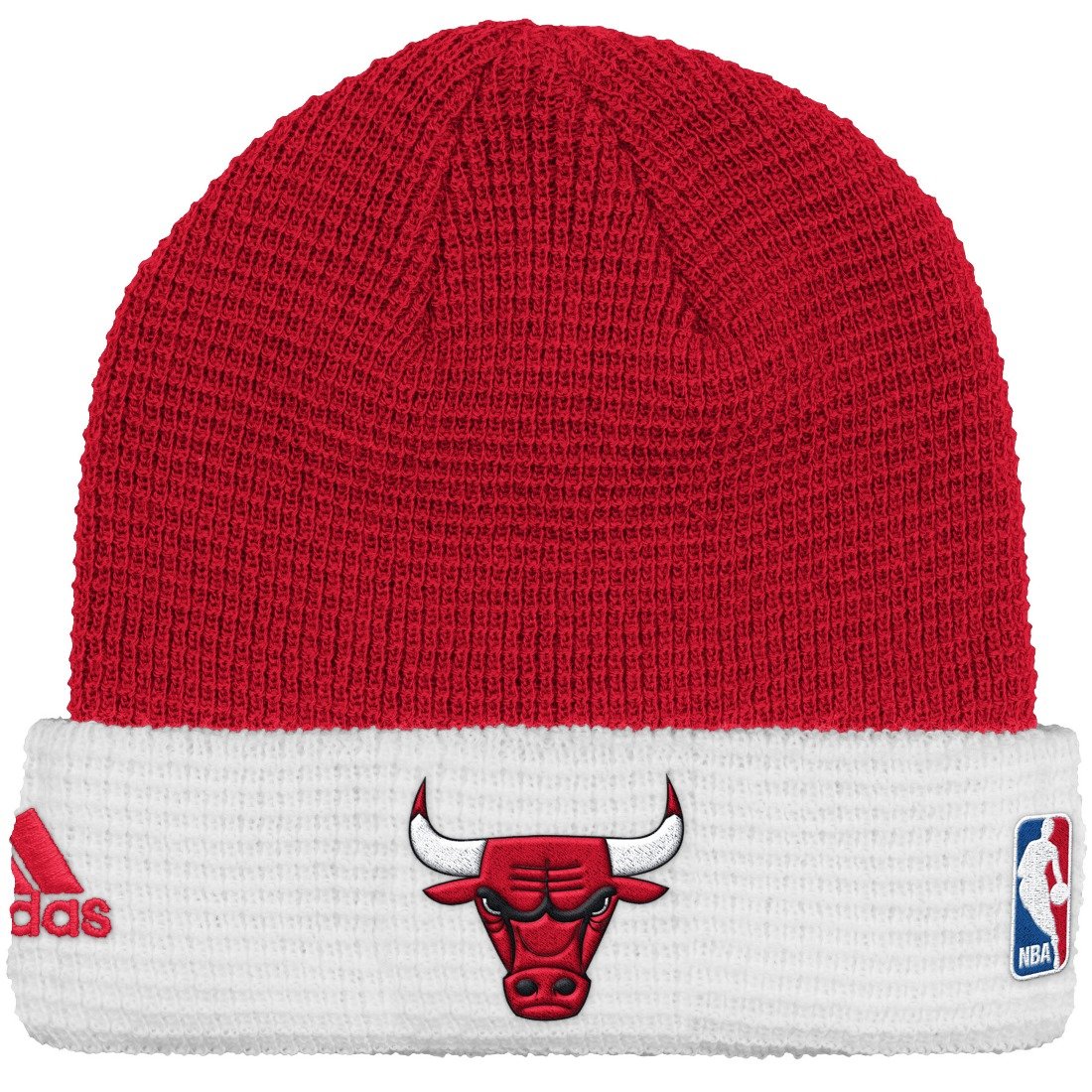 adidas NBA Chicago Bulls Team Cuffed Knit Beanie (Red/White)