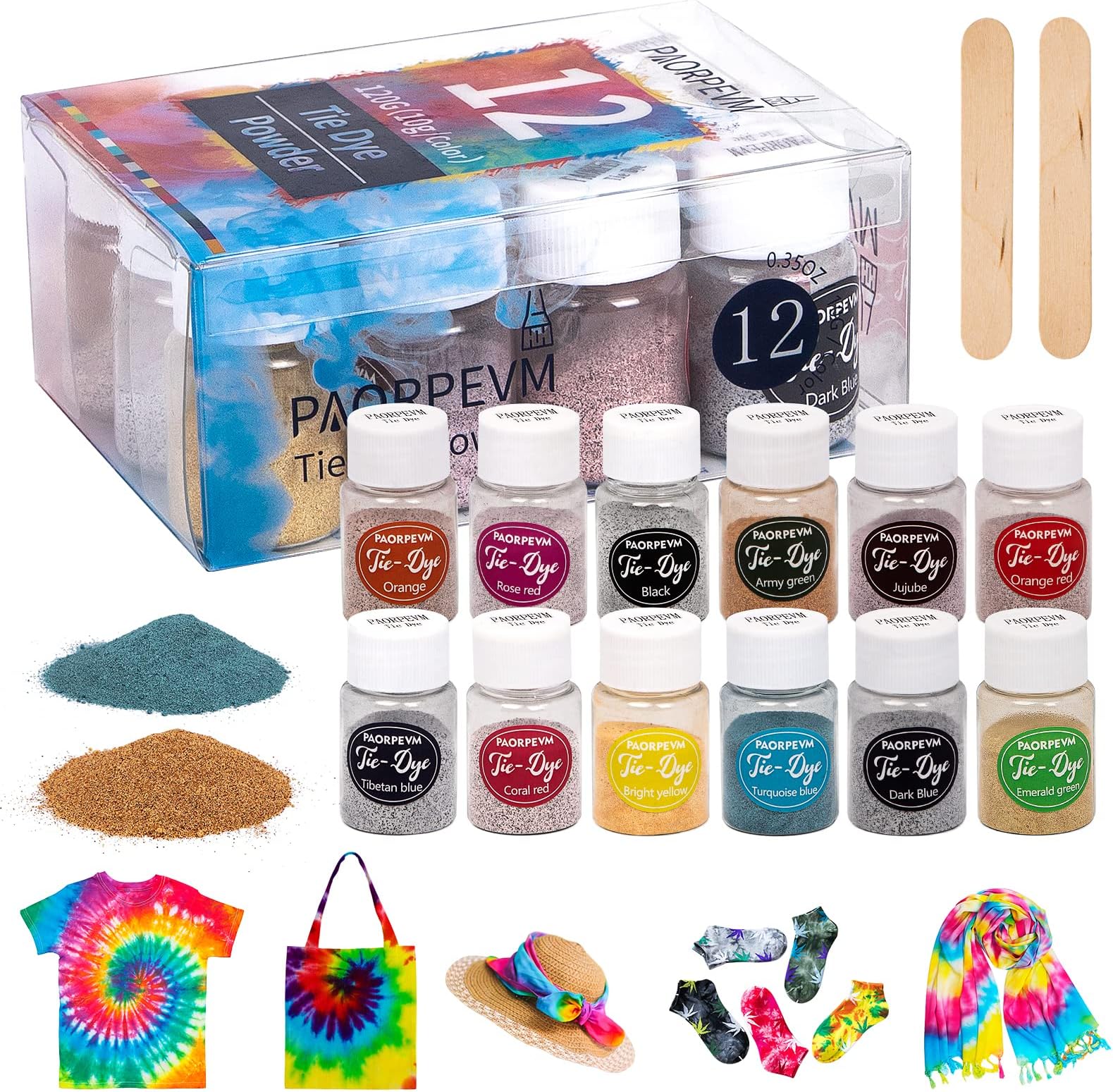 Tie Dye Powder, 24 Colors DIY Tie Dye Powder Bottled Fabric