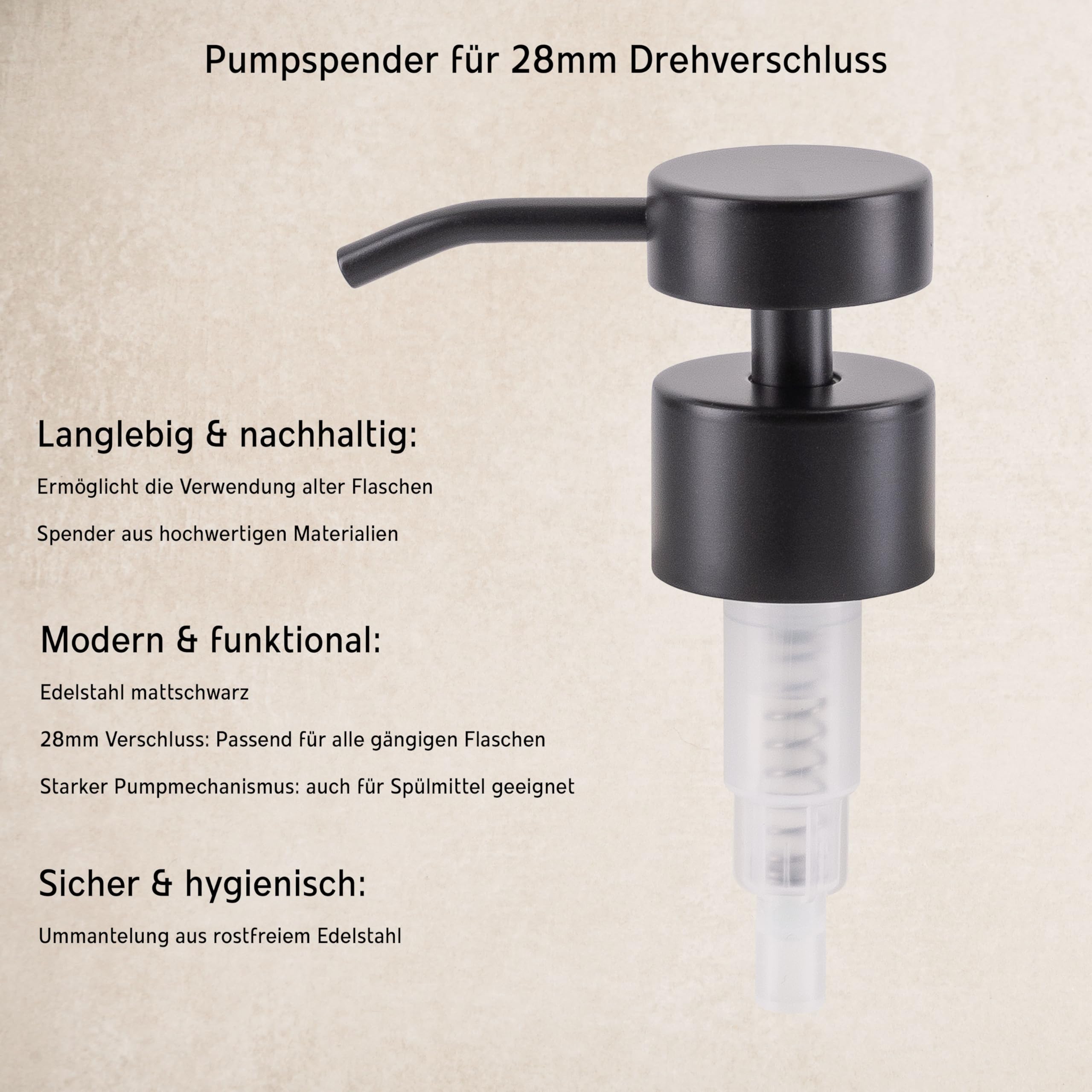 Dispenser di sapone in vetro per bagno e cucina – Dispenser di sapone liquido in vetro marrone – Moderno – Dispenser di pompa per sapone, detersivo e crema per le mani – Dispenser di