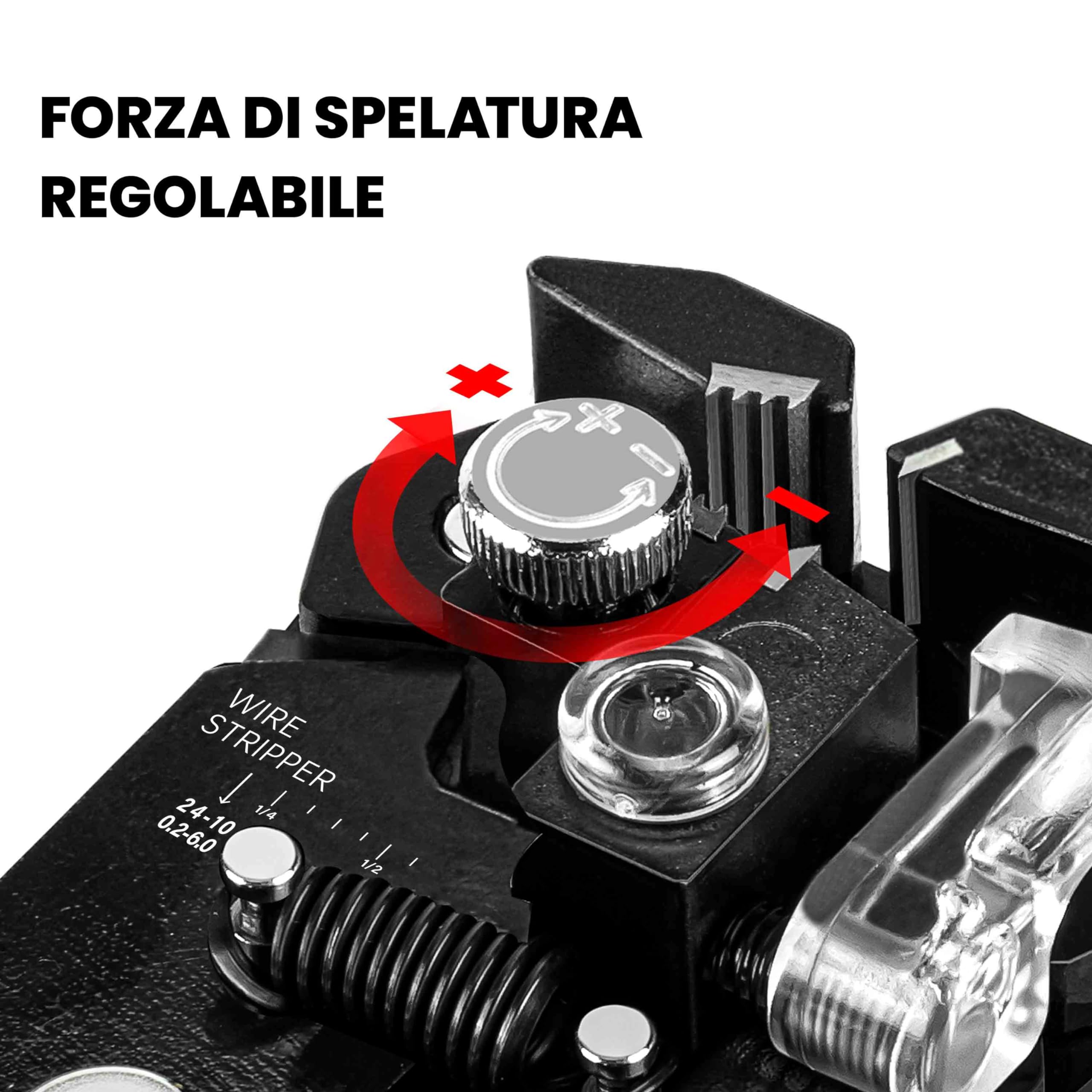 KAIWEETS Pinze Spelafili per Elettricisti, 3 in 1 Automatico Spelacavi Multifunzione, Spelafili e Taglierina, Pinze a Crimpare per Cavi Isolati e Non Isolati KWS 103