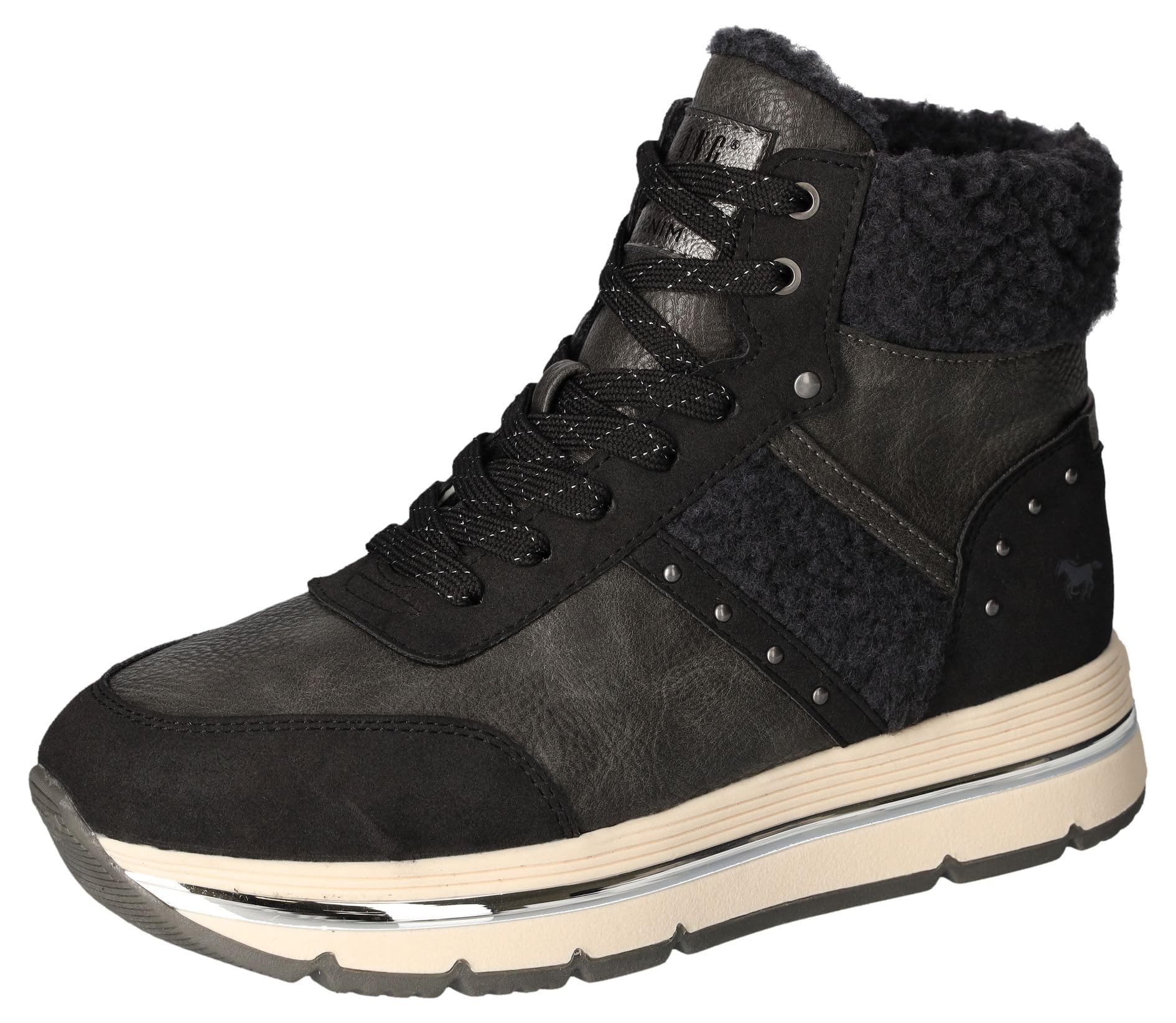 MUSTANG Women's 1498-601 Trainers, Black/Grey, 40 EU, Black Grey, 8 UK