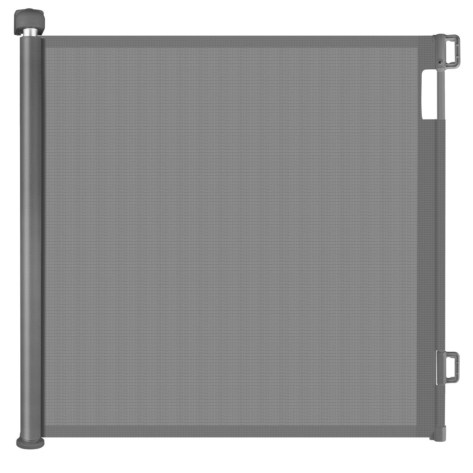 CROWNSHOP Stair Gate, Retractable Stair Gates for Baby and Dogs, Extends up to 71" Wide, 33" Tall One Handed Operation, Baby Gate for Doorways/Hallways, Grey