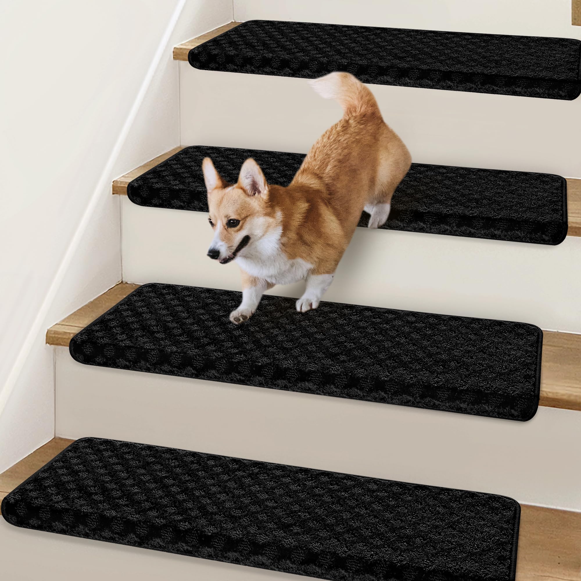 Bullnose Carpet Stair Treads for Wooden Steps Indoor 9.5" x 32"