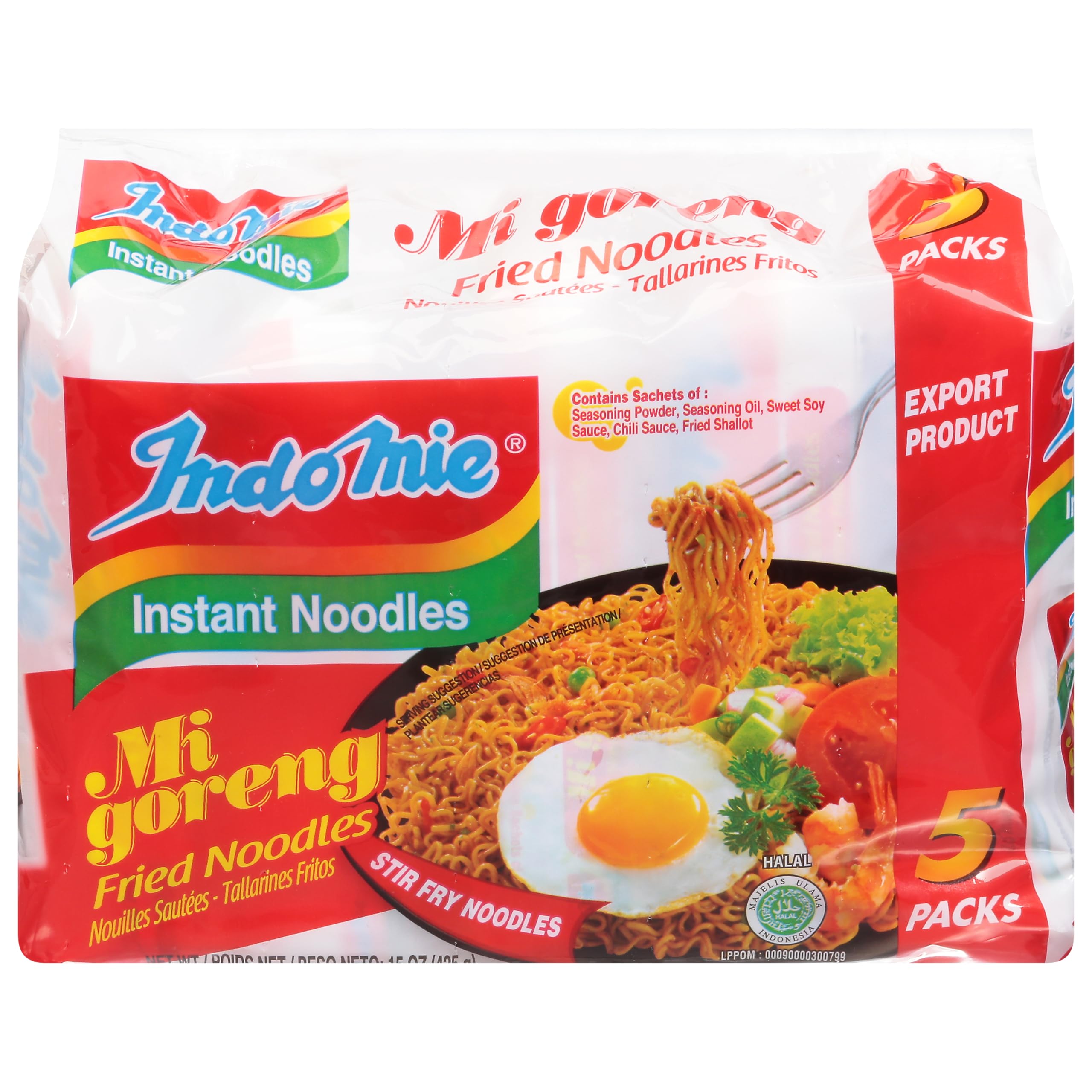 Indomie, Stir Fry Instant Noodles 5 Packs, 15 Ounce