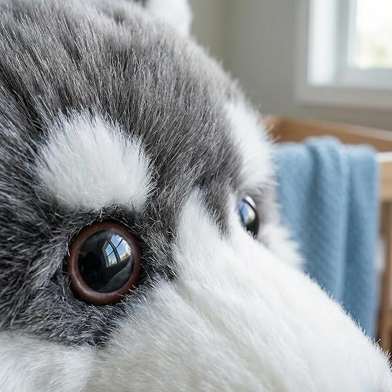 lilizzhoumax 28cm Alaskan Dog Plush Toy, Realistic Husky Puppy Teddy Gift | Features super fluffy thick fur and realistic details. Soft Alaskan Malamute puppy dog teddy. Ideal gift for dog lovers.