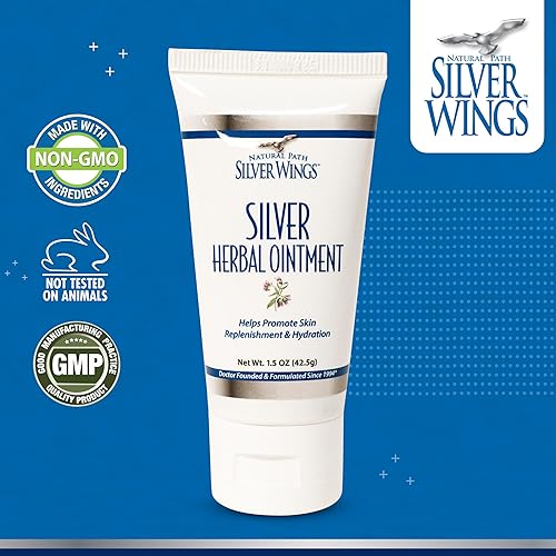 Miniatura 2 de Natural Path Silver Wings Silver 250ppm Ungüento herbario 1.5 oz. Curación y nutrición de la piel