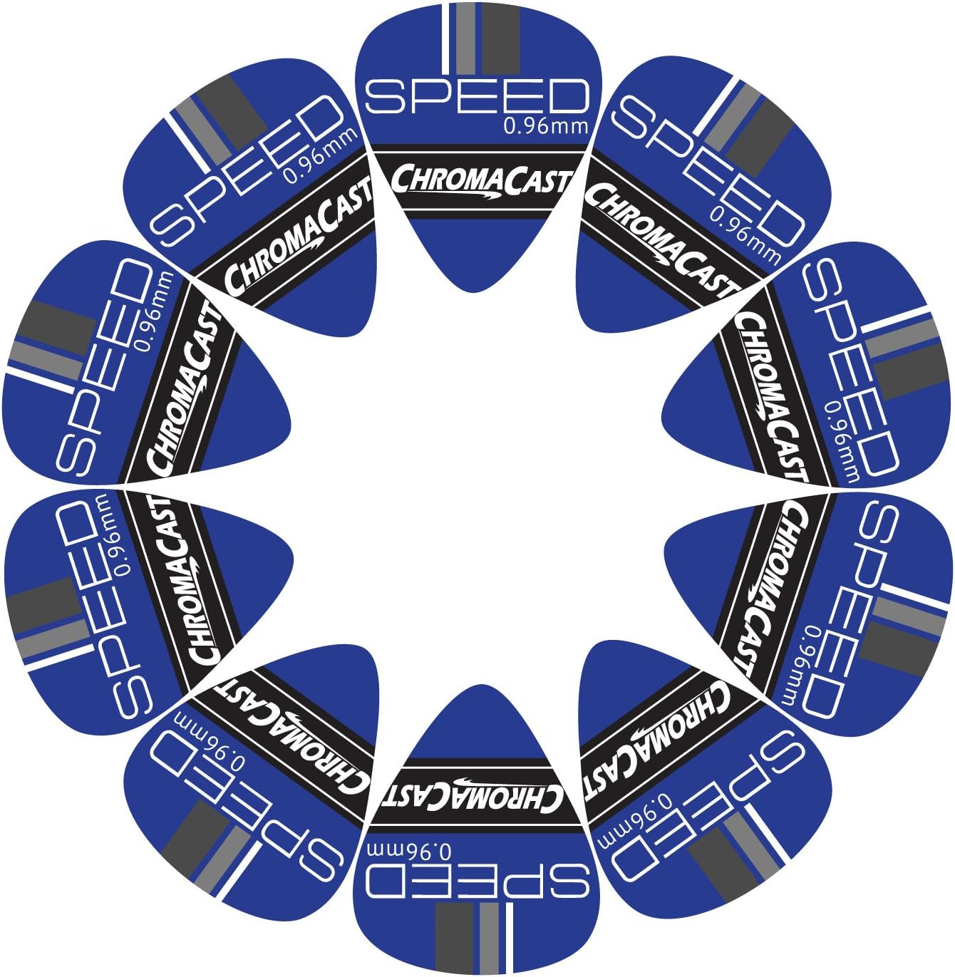 ChromaCast スピードシリーズ セルロイドギターピック ヘビーゲージ 0.96mm ブルー 10個パック (CC-CP-SP