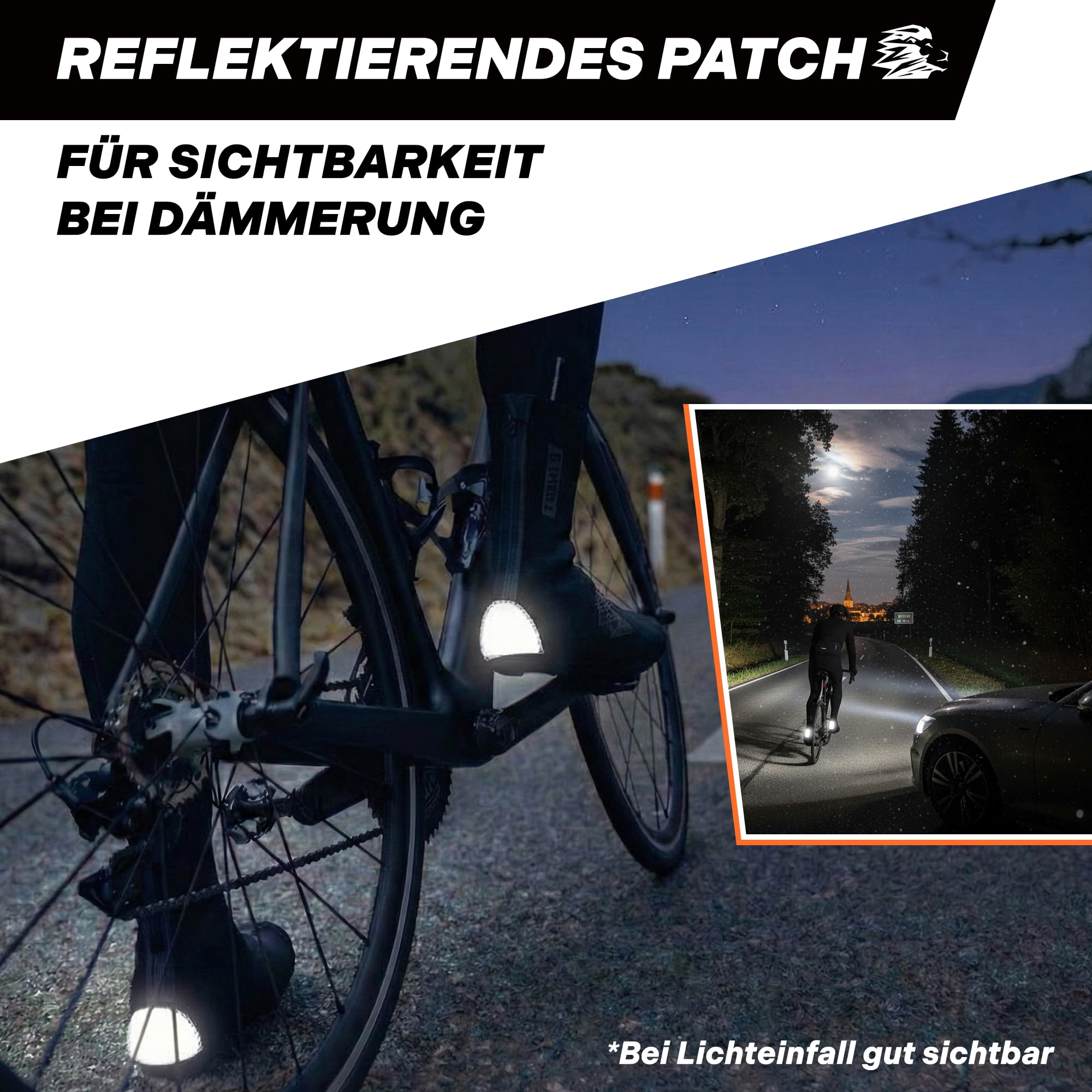 Neopren Rennrad Überschuhe Fahrrad Wasserfest Winddicht Winter Rennradschuhe Regen-Schutz Schuh-Überzieher Reflektierend Über-Schuhe