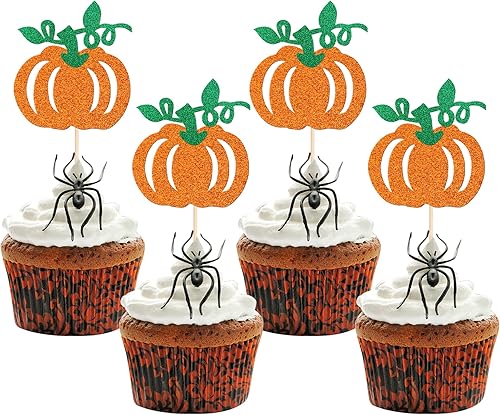 Paquete de 36 adornos para cupcakes de calabaza rosa o azul, revelación de género, decoración de pastel de fiesta de baby shower, decoración de