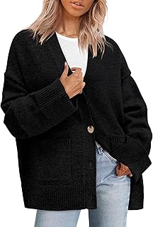 Women's 2026 Oversized Cardigan Sweaters Trendy Chunky Knit Long Sleeve ...