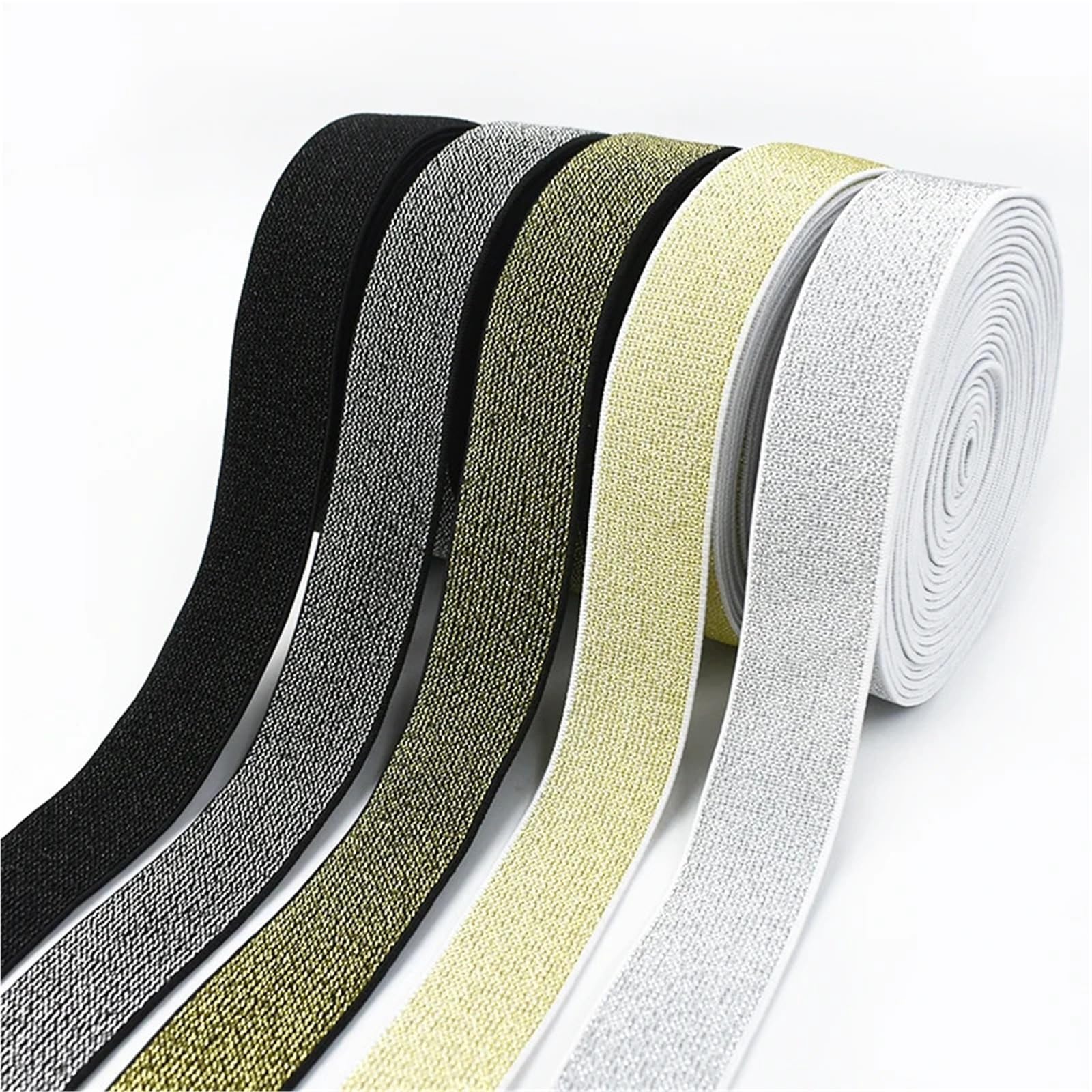 Banda Elástica de Nailon Costura de banda elástica nailon | Bandas de goma for cinturón, bolsa, correa, cinta elástica, suministros de bricolaje(WhiteSilver,10Meters,50mm)