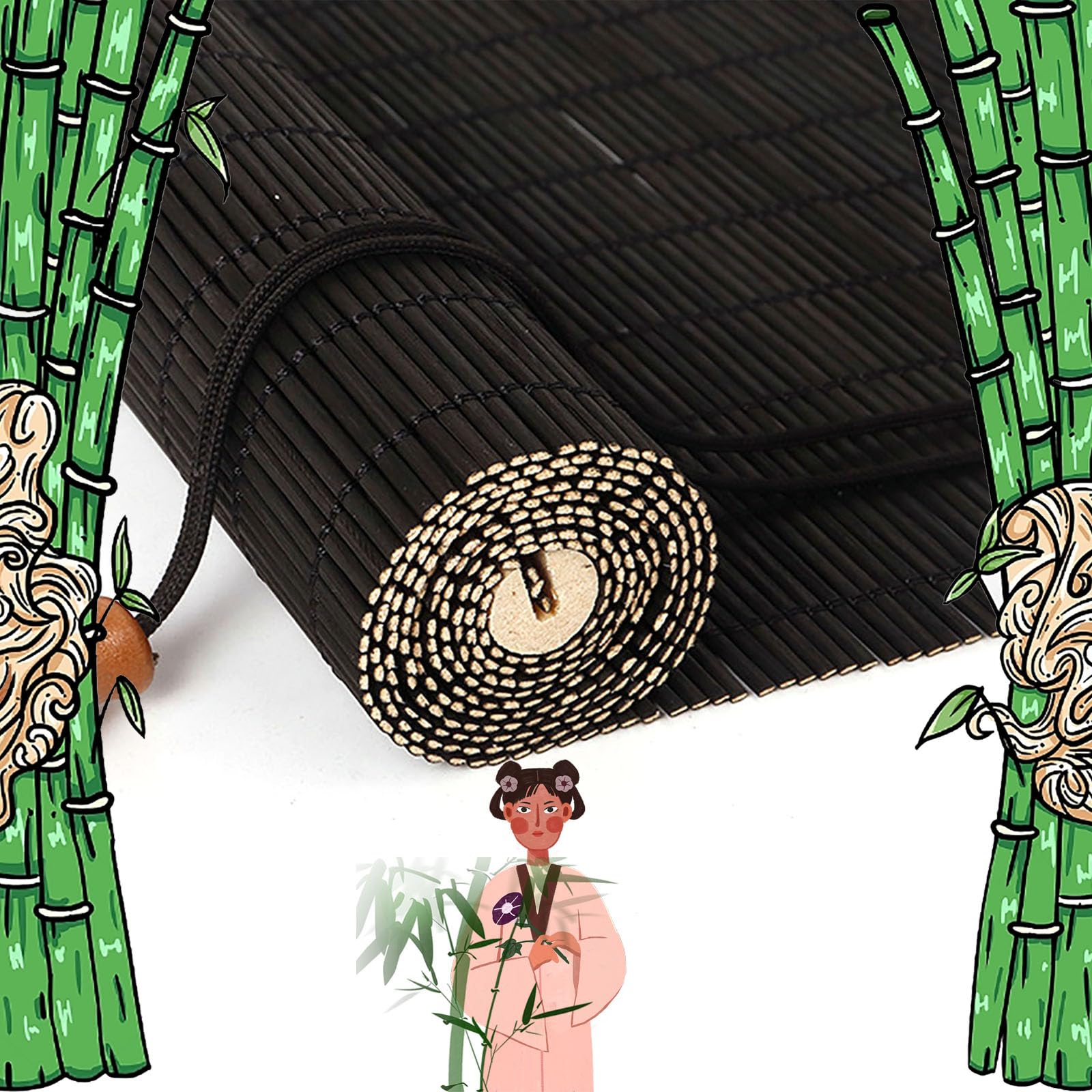 Bamboo Roller Blinds, Bamboo Roll Up Blinds Bamboo Roll Up Shades, Bamboo Shades Blinds Retro Bamboo Shades Outdoor for Patio Porch Outdoor/Indoor