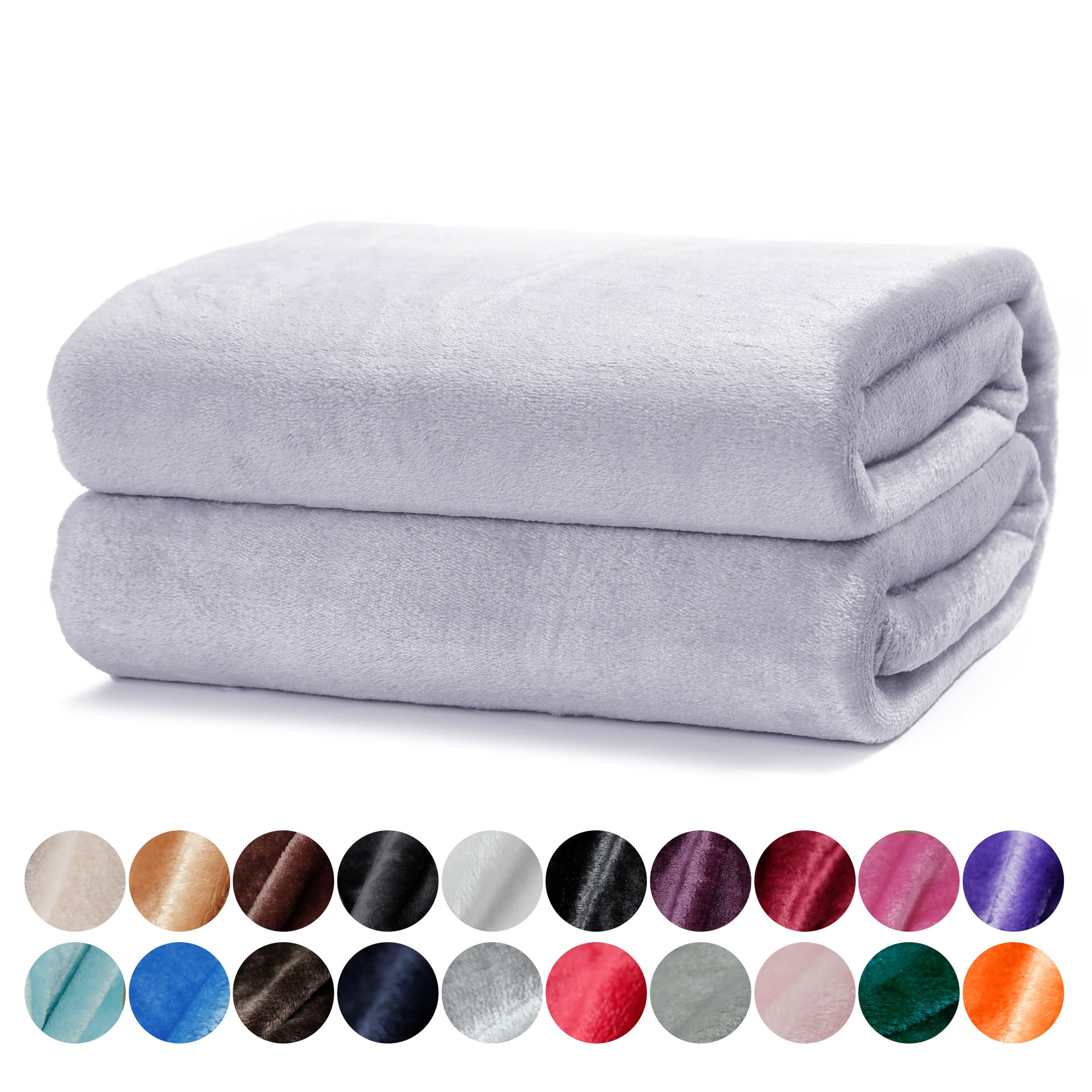 DALINA Textil - Manta para Sofá Grande 220x240cm - Manta Cama 135-150, Sobrecama - Manta Terciopelo Ligera para Sofá, Cama, Viaje, Sala de Estar (Gris Claro)