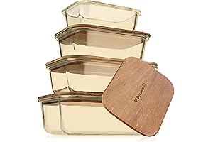 Glass Food Storage Containers with Acacia Lids