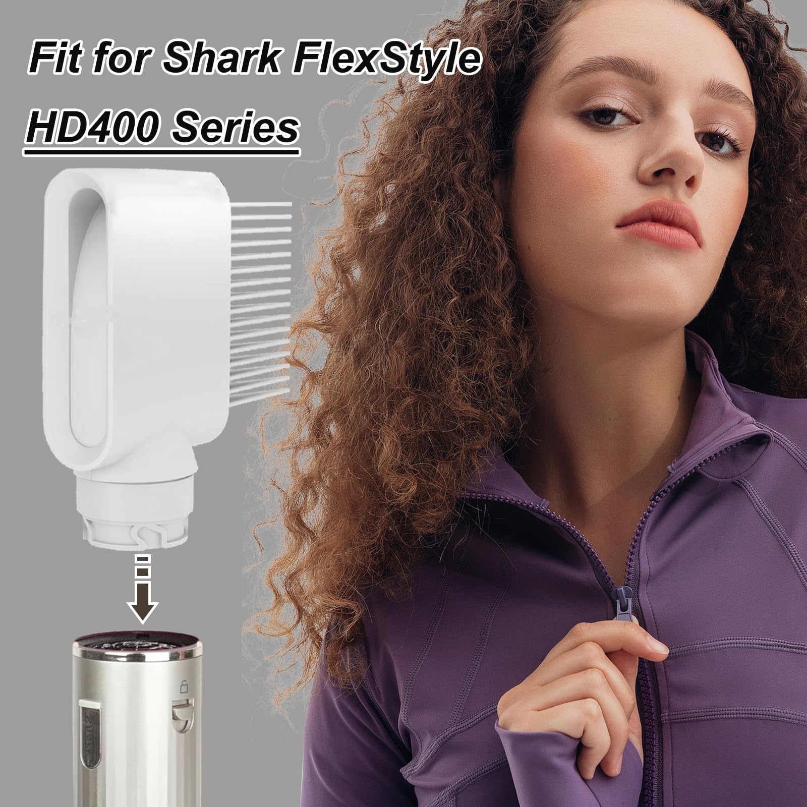 Boquillas de fijación de peine de dientes anchos para Shark FlexStyle, accesorios de secado rápido/peinado para cabello rizado y rizado serie HD400, color blanco