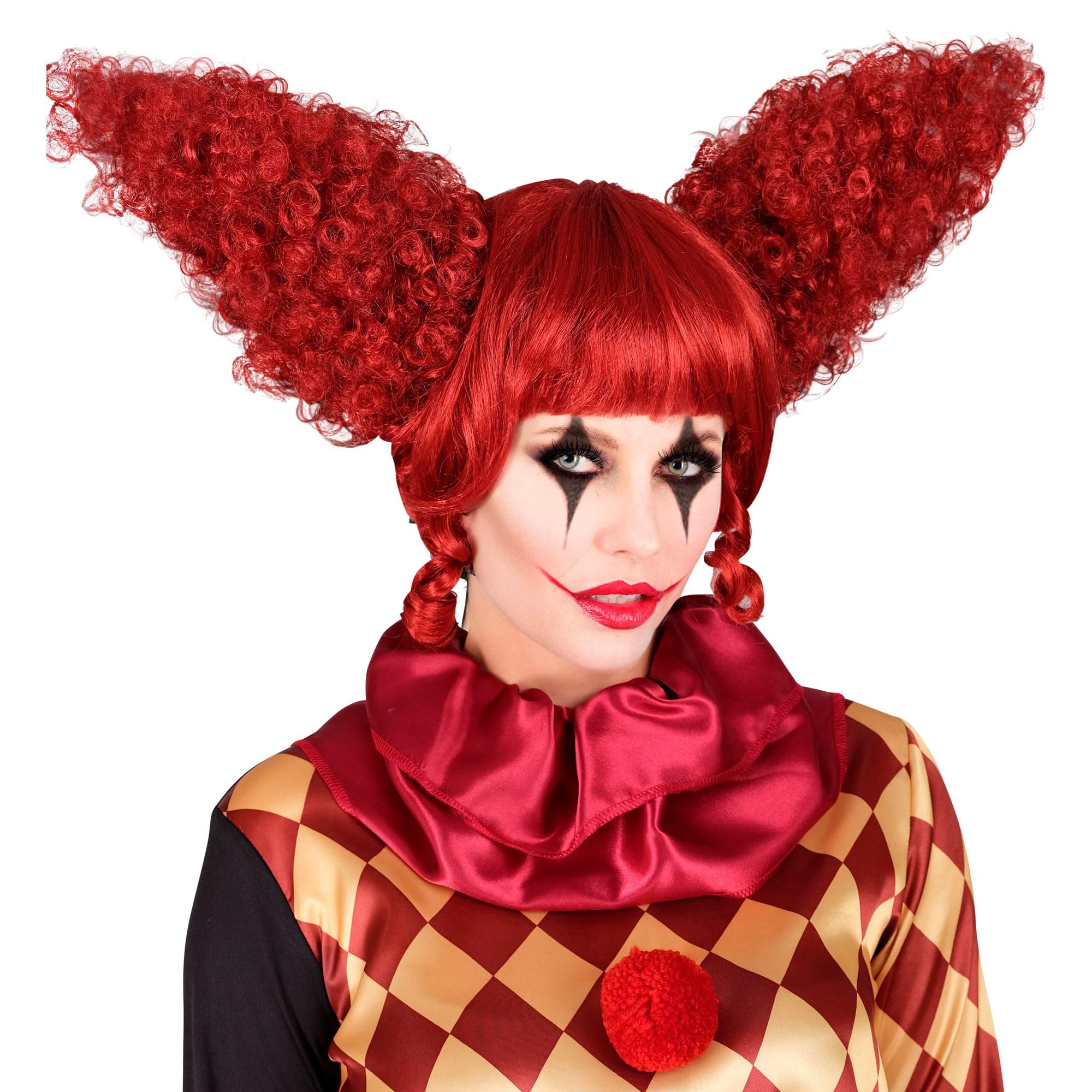 W WIDMANN MILANO Party Fashion 29098 Killer Clown Red Vintage Horror Clown Wig Halloween Fancy Dress