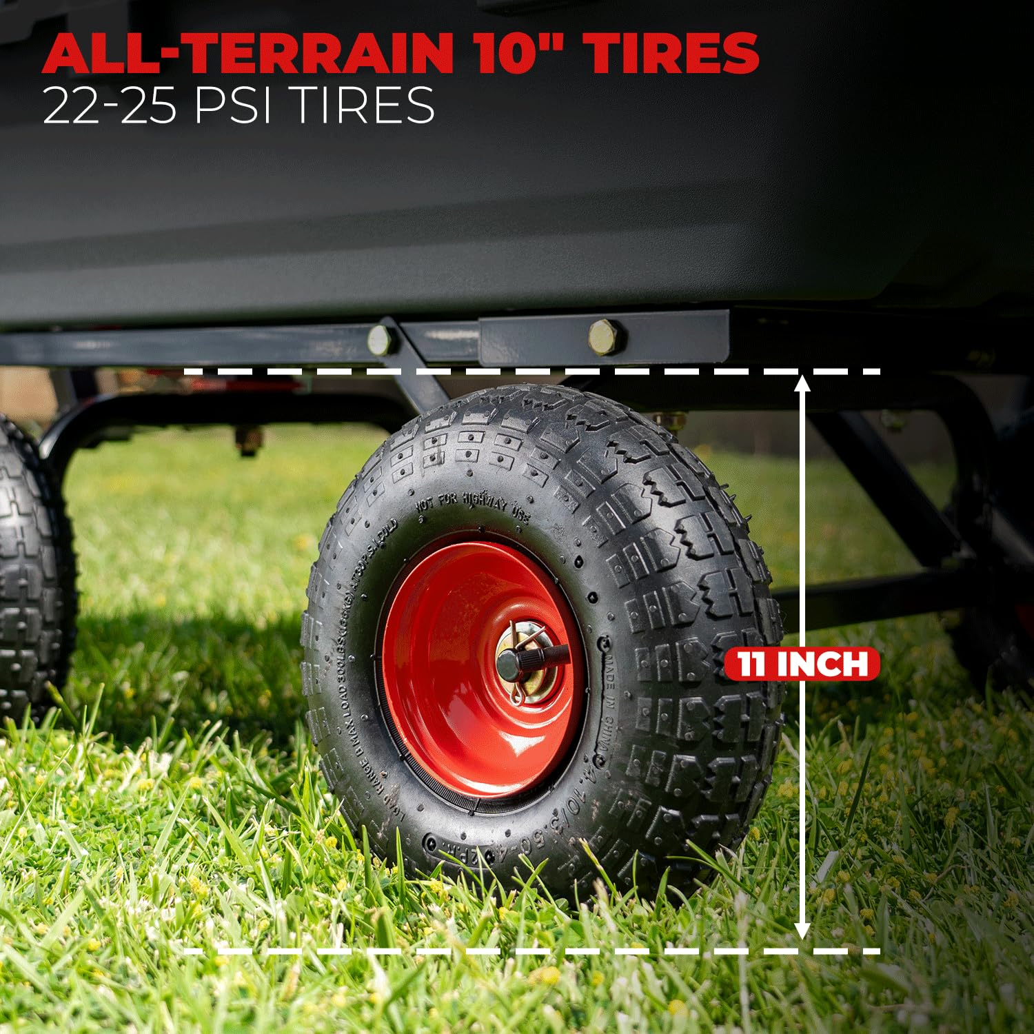 XtremepowerUS Chariot de Jardin Robuste 2 en 1 avec poignée Convertible de 362,9 kg - Chariot Utilitaire pour Cour, Ferme - Pneumatiques de 25,4 cm