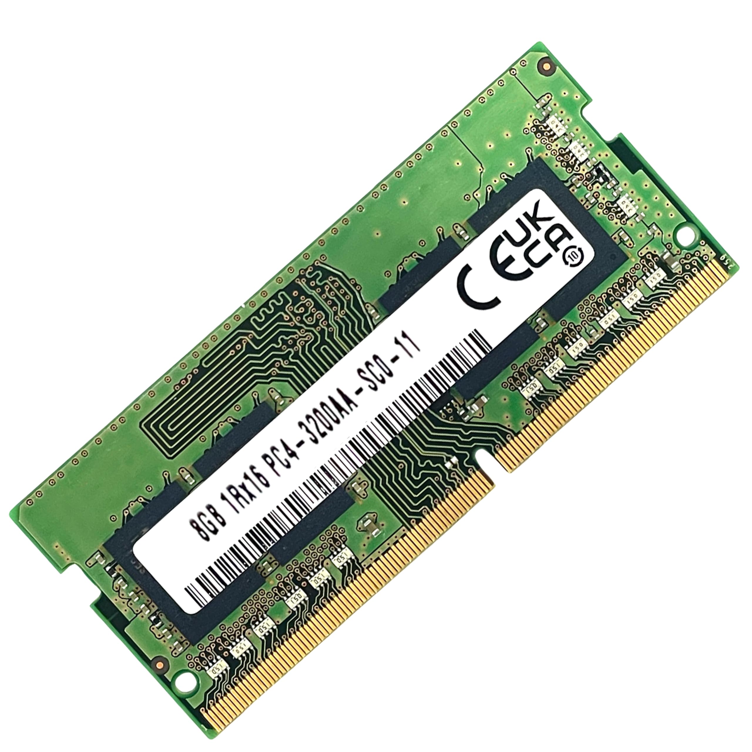 Memoria RAM 8GB DDR4 3200MHz PC4-3200AA Non-ECC Unbuffered 1.2V 1Rx16 Single Rank 260 Pin Módulo SODIMM para Ordenador Computadora Laptop Notebook PC Alto Rendimiento 51CH165_3200AA