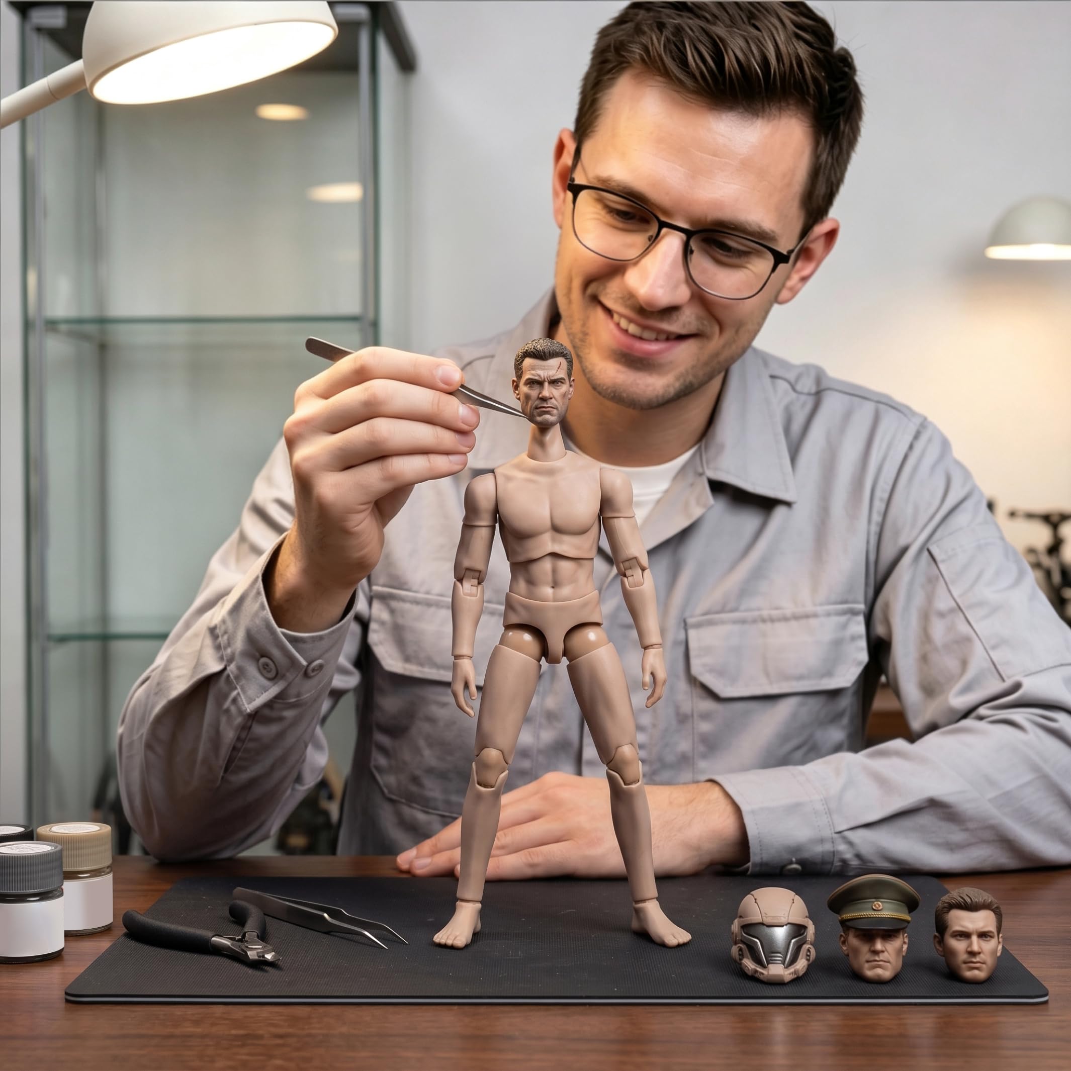 Action figure 1/12 Muscle Male Action figure in scala 1/12, pelle di grano