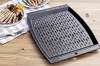 Vista 3 de Lodge Decoración rectangular de hierro fundido pre-sazonado para parrilla, para usar en la parrilla, sartén diseñada para proteger los alimentos