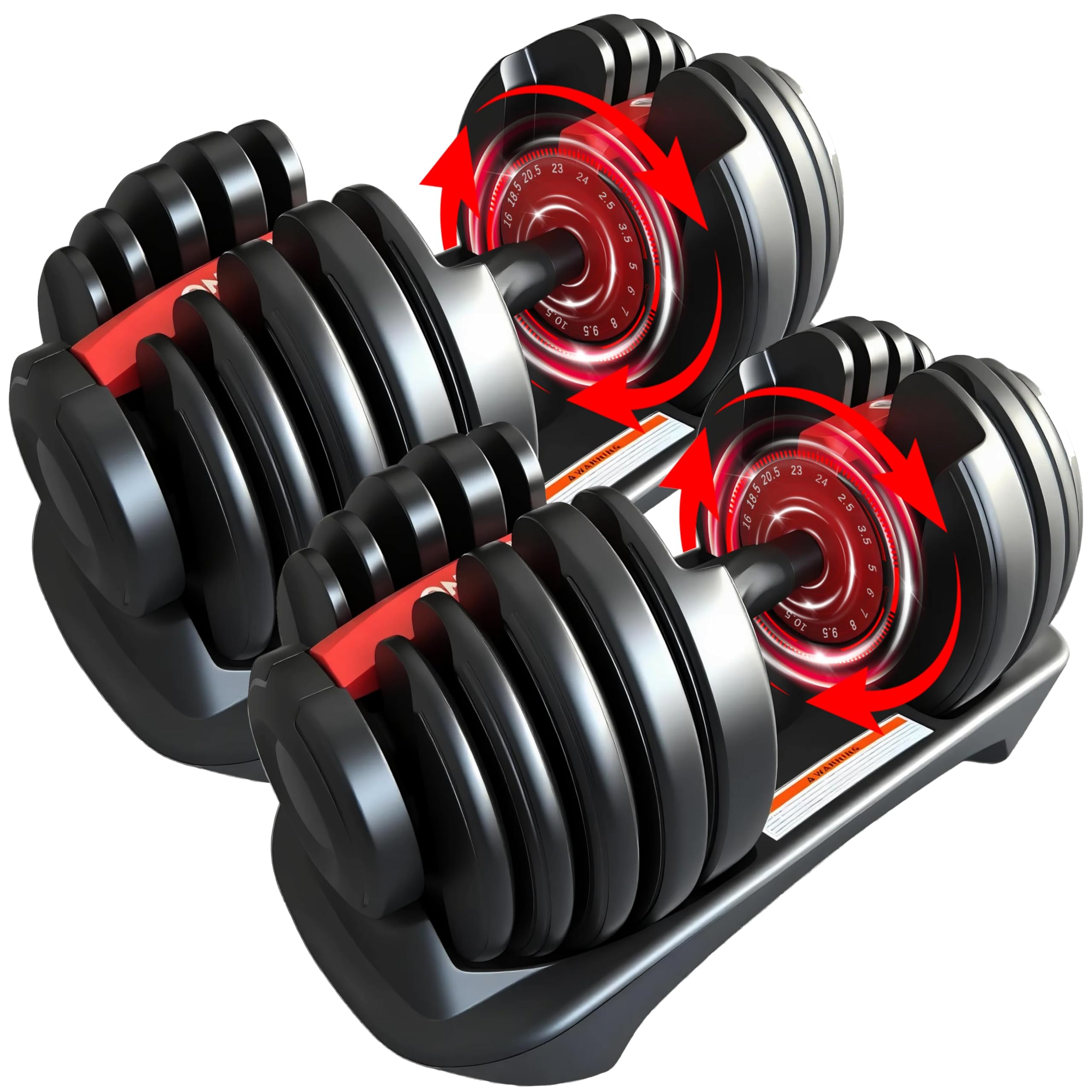 HAKENO 2x24/40kg Pair Adjustable Dumbbell 15 Weight in 1 with Fast Automatic Adjustable and Weight Plate for Body Workout Home Gym dumbbell 2x24kg