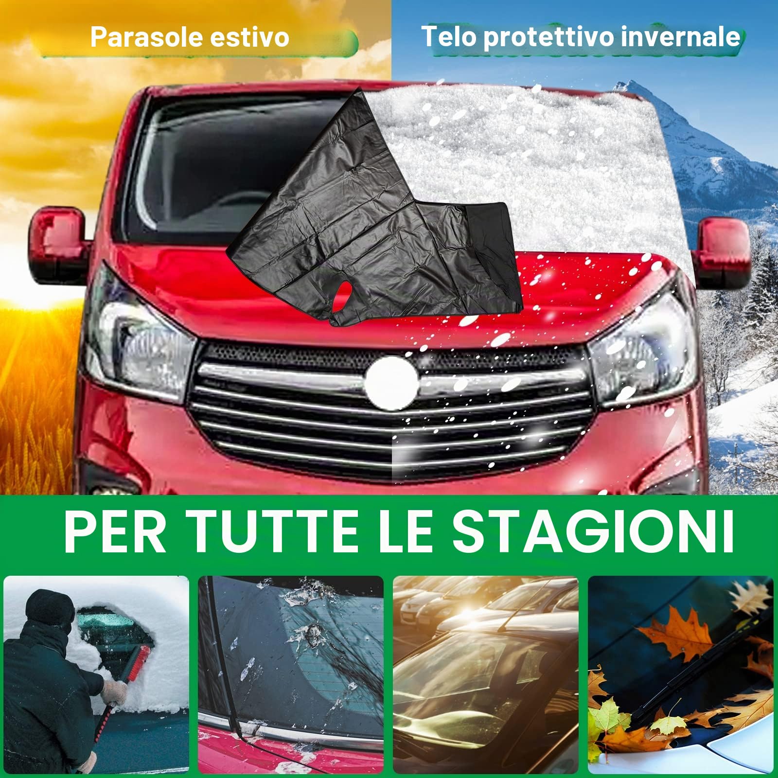 Copertura Parabrezza Anteriore per Trafic Parasole per Finestra Anteriore | CICMOD Oscurante Termico Esterno 600D per Renault Trafic Opel Vivaro