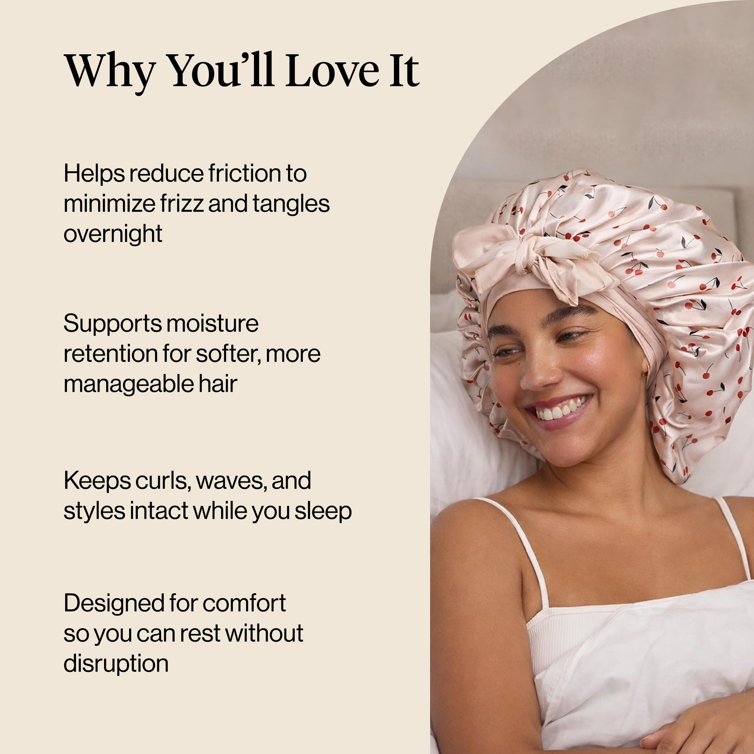 Kitsch Satin Bonnet for Sleeping - Softer Than Silk Bonnet for Sleeping Women