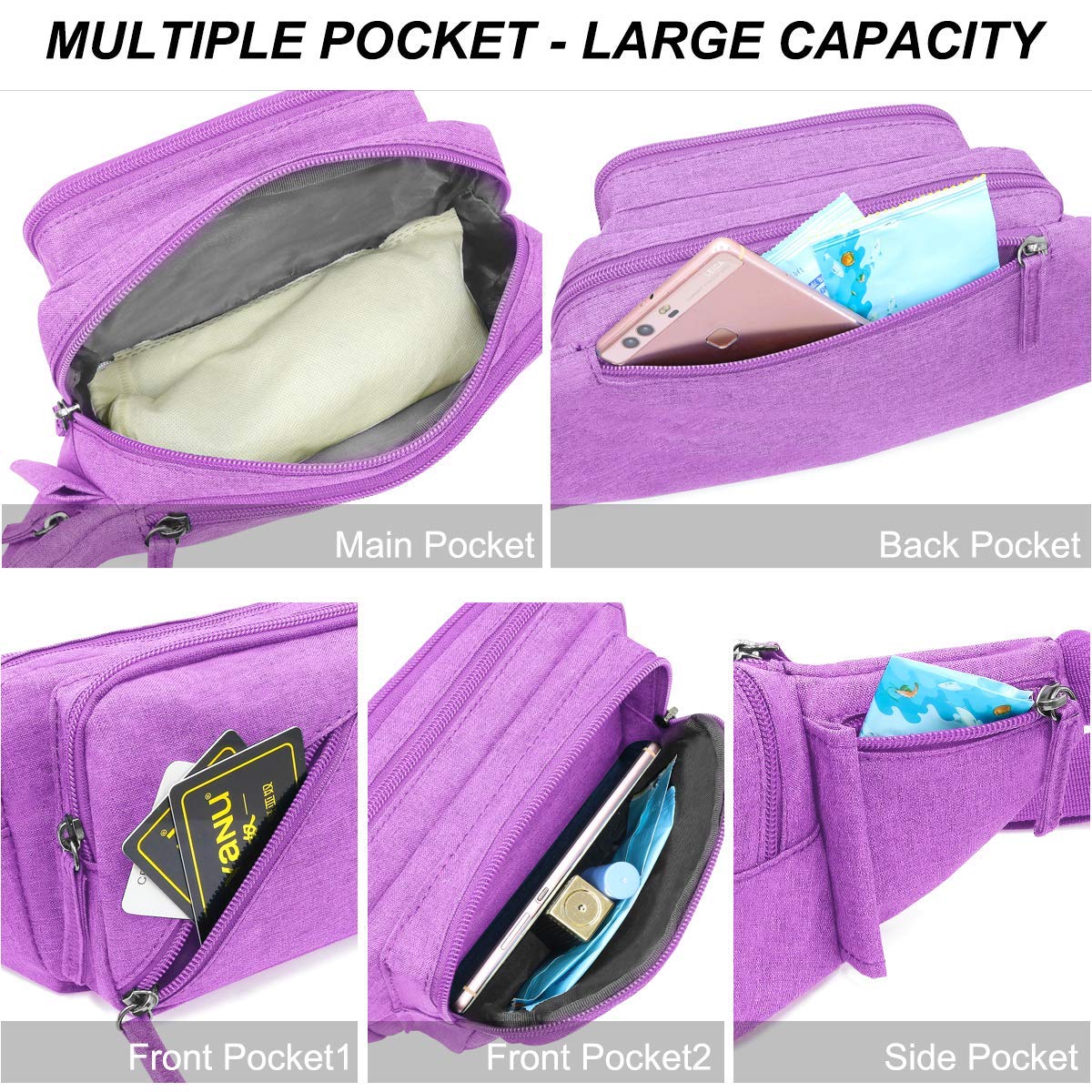 Fanny Pack Riñonera Impermeable para Hombres Mujeres Riñonera con Soporte para Botella de Agua Cinturón Ajustable Adecuado para Entrenamiento al Aire Libre Viajes Senderismo