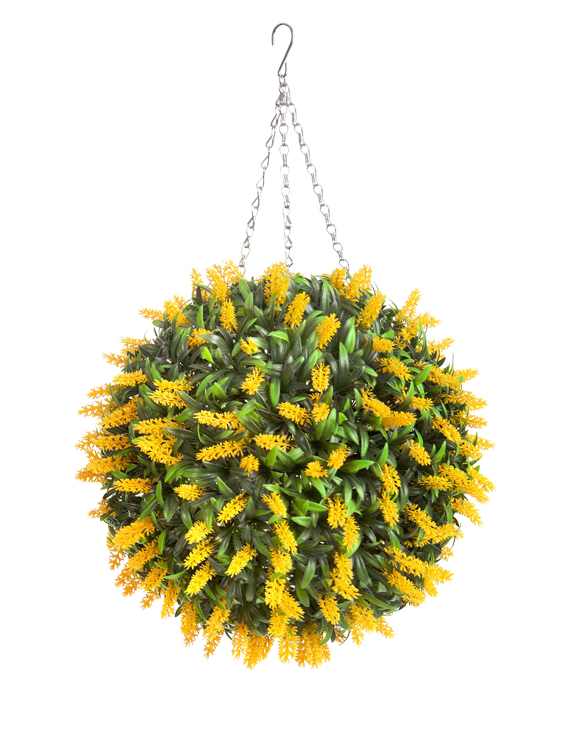 Best Artificial Yellow 38Cm Lavender Flower Ball Lush Long Leaf Topiary Grass **Uv Fade Protected**