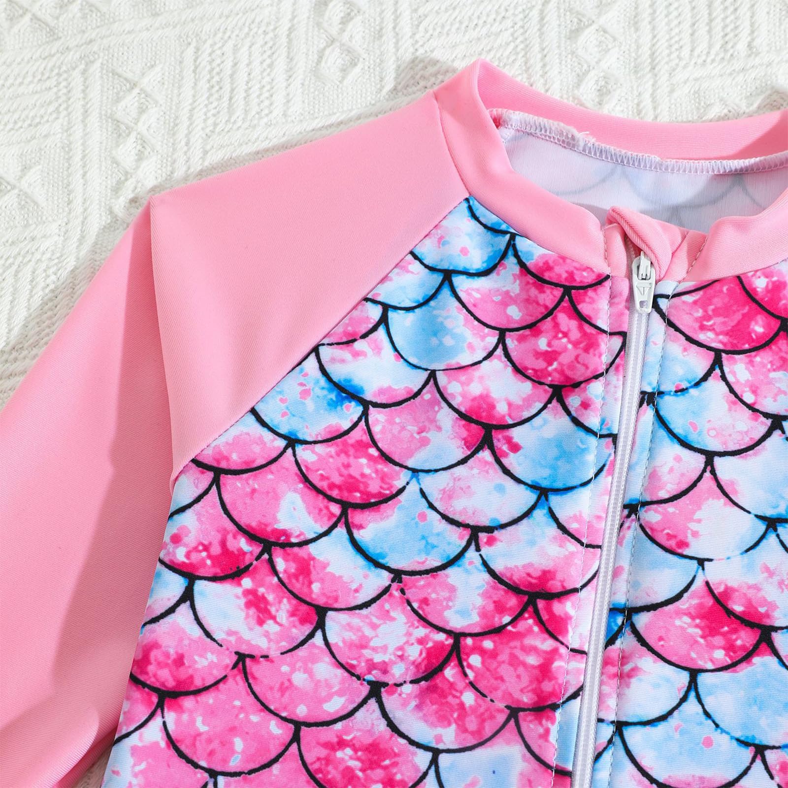 WYTbaby Maillot de bain une pièce sirène à manches longues pour fille de 3 à 8 ans