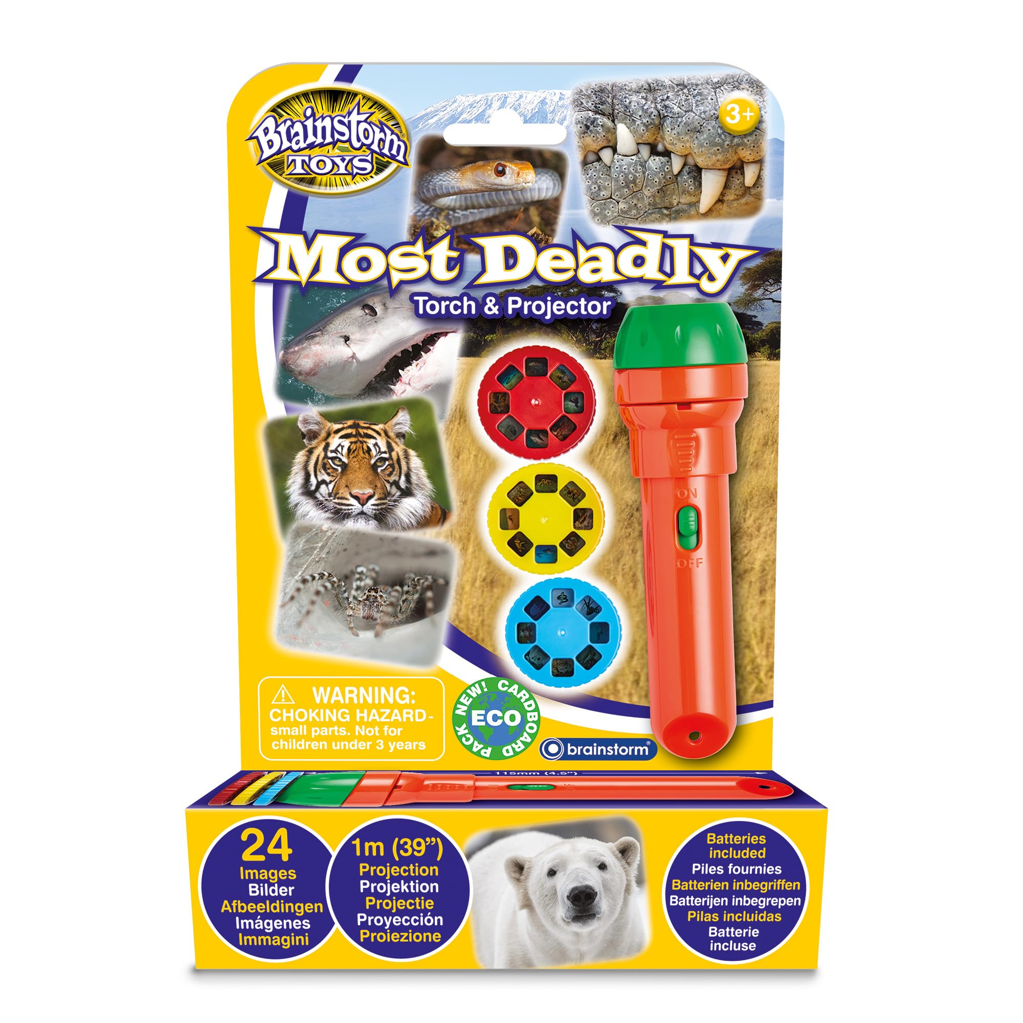Brainstorm TOYS STEM Most Deadly Torch and Projector, 24 Images, Projects Clear Magical Pictures Up to 1m Wide