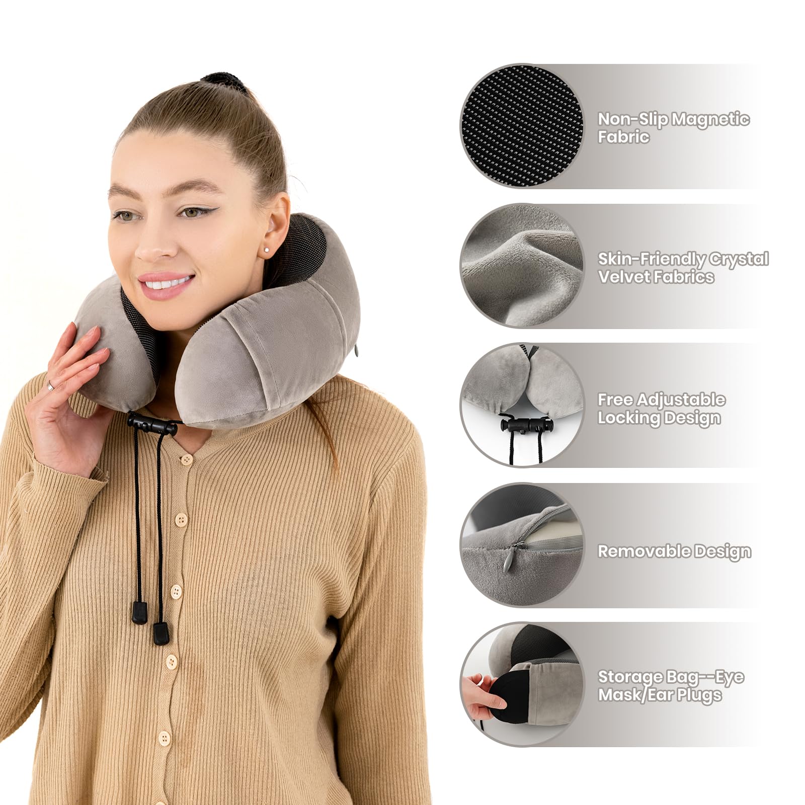 Good Nite Couverture de Voyage et Oreiller en matériau Doux pour la Peau - Convient pour Les Avions, Les Voitures et Le Bureau - Couverture de Voyage compacte - Gris (31 x Good Nite Couverture de Voyage et Oreiller en matériau Doux pour la Peau - Convient pour Les Avions, Les Voitures et Le Bureau - Couverture de Voyage compacte - Gris (31 x