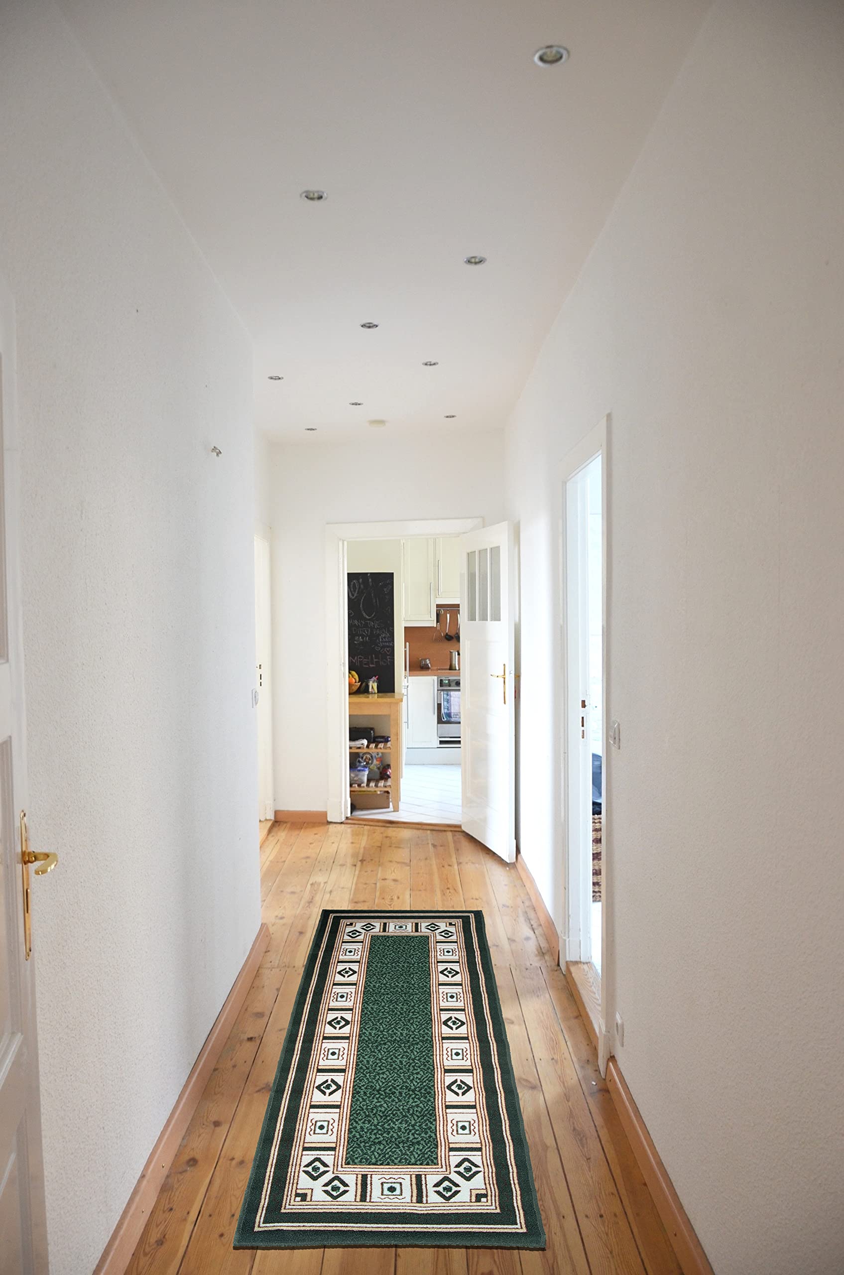 THE JUNGLE Alfombra Pasillo Oriental Clasica Persa - Alfombra de Pasillo de Pelo Corto - Alfombra Antideslizante Alargada,Varios Tamaños de Largura (70_x_80_cm, Verde)