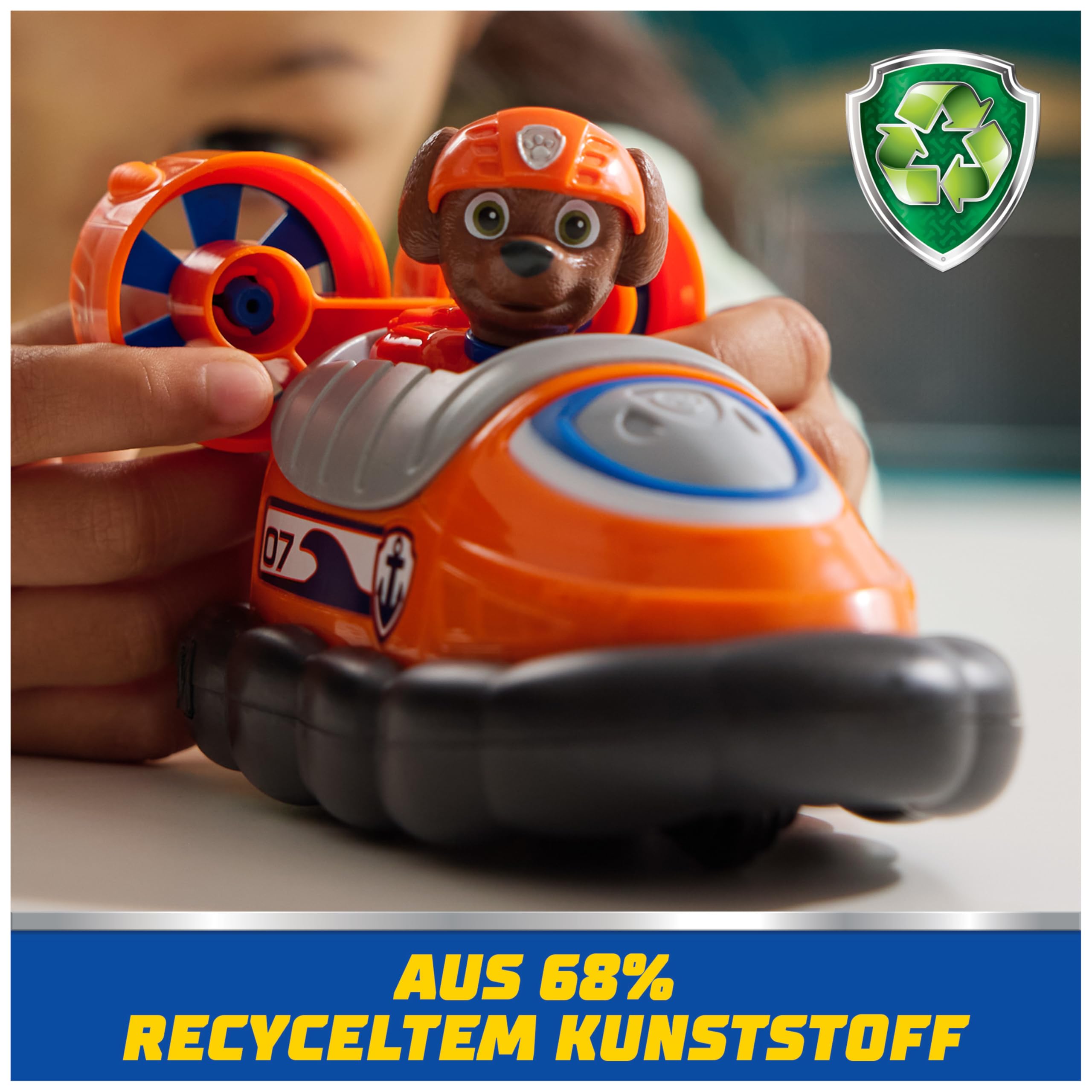 PAW PATROL - Zuma-Figur mit Luftkissen-Boot, stabiles Basis-Fahrzeug , authentisches Spielzeug zur Serie für Kinder ab 3 Jahren - 5