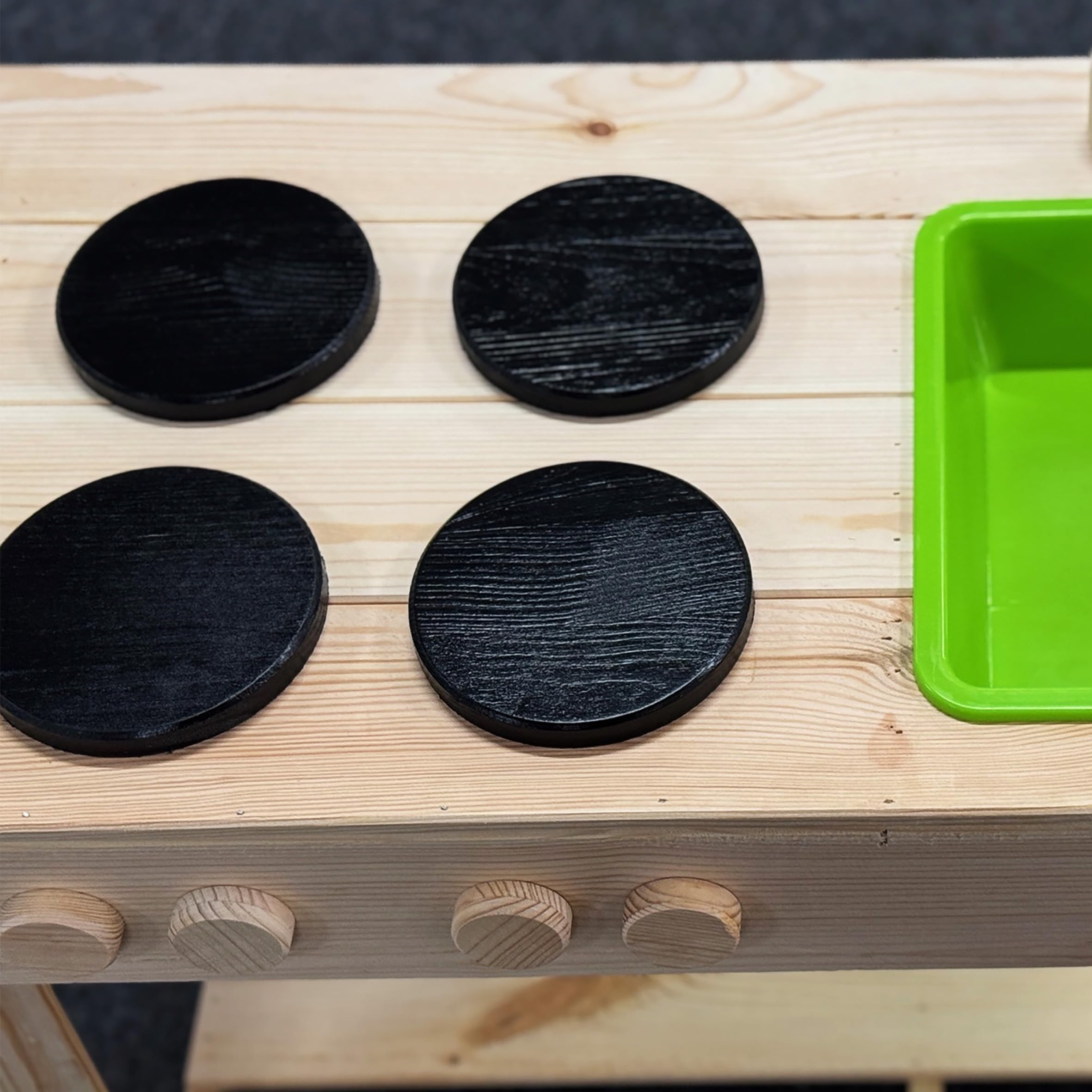 Giocattolo da cucina in legno per bambini – 72 cm – Cucina giochi con lavabo e piani cottura – Giardino per bambini cucina sabbia giardino cucina giocattolo per esterni