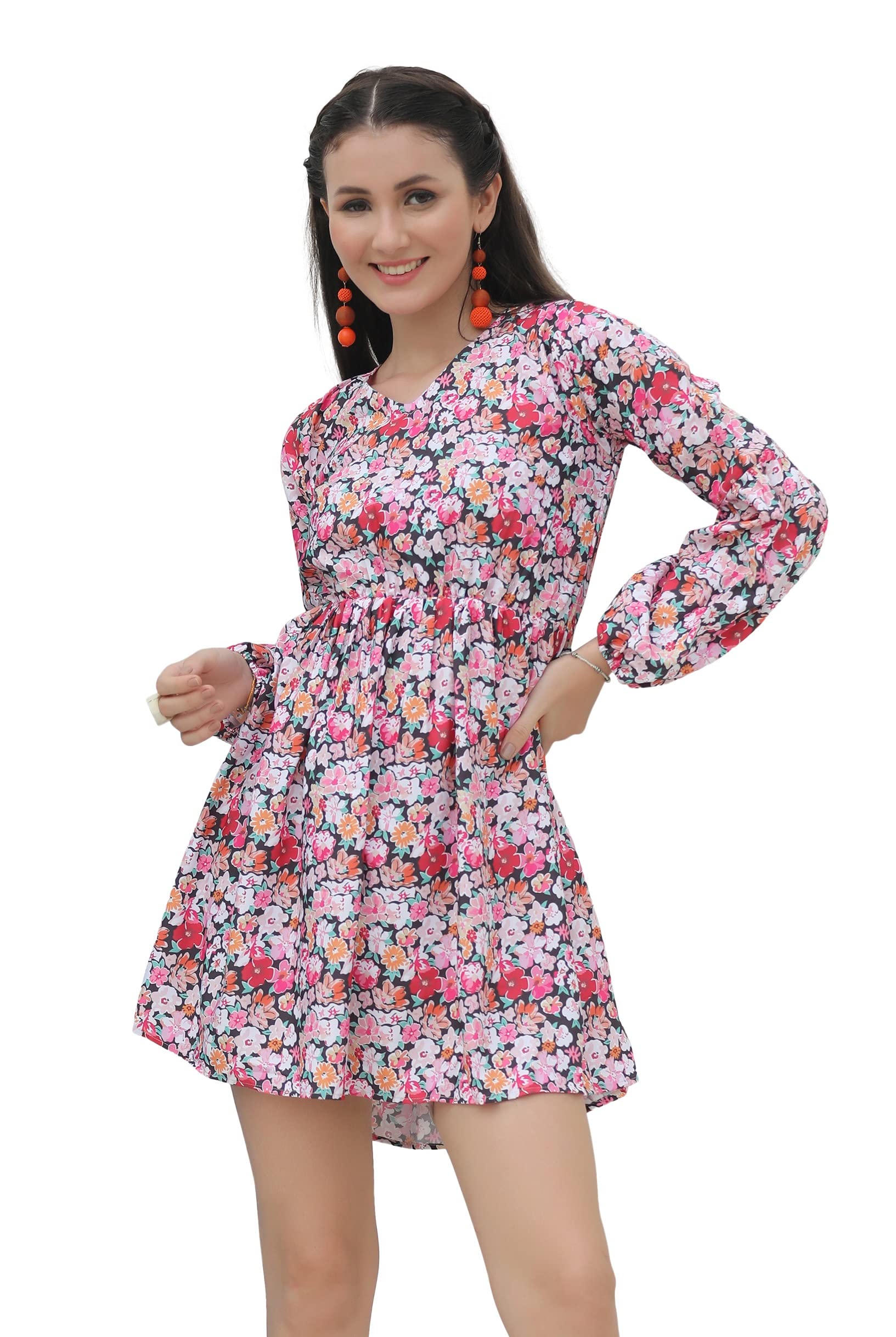 Leriya Fashion One Piece Dress For Women| Midi Dress For Women| Birthday Dress For Women (X-Large, Pink)