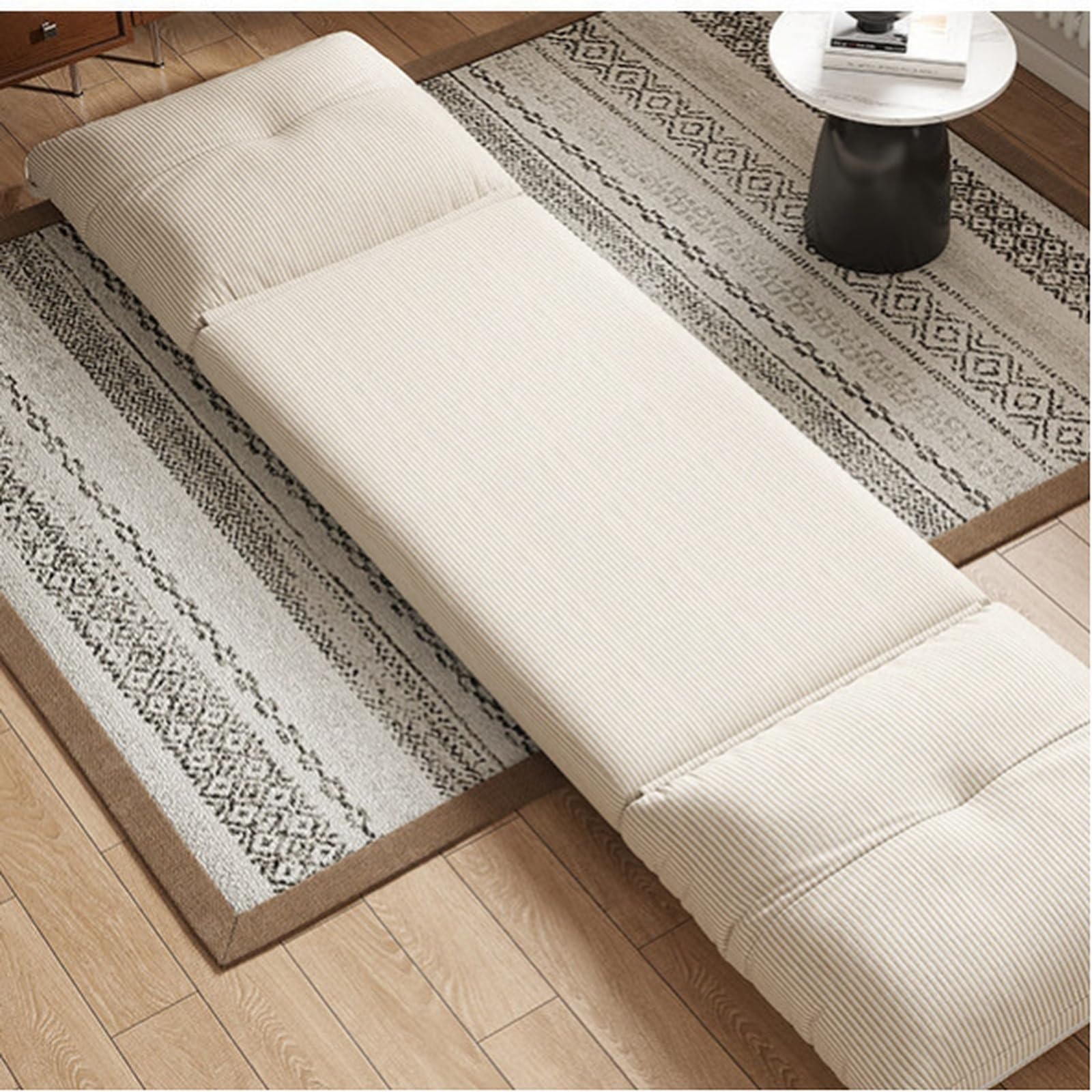 Kleines Sofa Lazy Sofa for Schlafen und Liegen, einzelnes kleines mit Bettrückenlehne, Bodenstuhl Einzelsofa(Weiß)