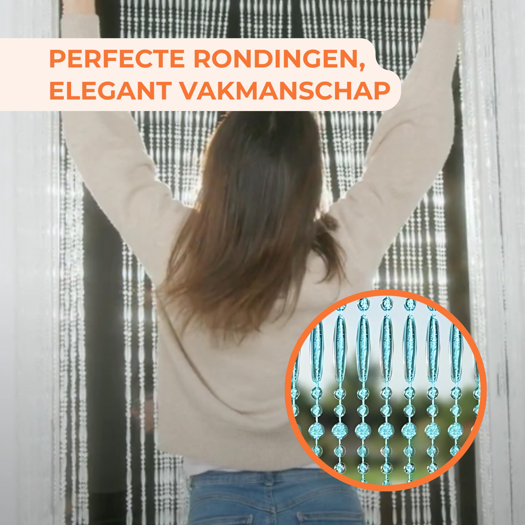 Trente Parelgordijn Duo - vliegengaas voor ramen, verschillende maten en kleuren, balkondeur, vliegengaas, insectenwerende parels, vliegengordijn, zwart, 90 x 200 cm