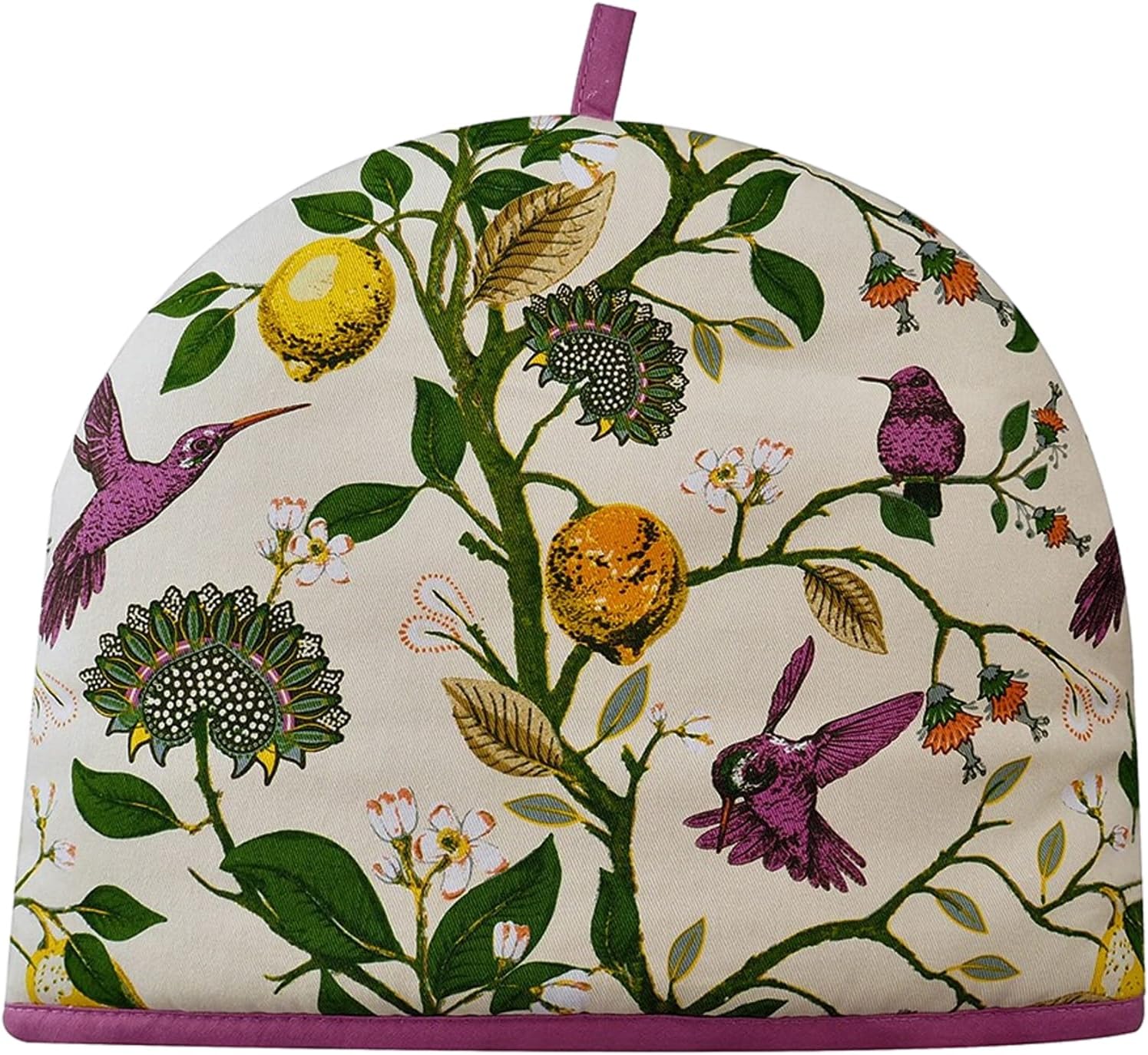 Tea Cosy For Insulated Teapot Warmer (35x27x3cm) - Quick Dry Cotton Small, Medium, Large Teapot Funny and Trendy Design - Ideal For Women (Hummingbird)