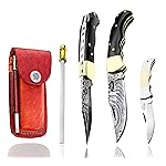 Best.Buy.Damascus1 Ultimate Folding Knife Black Buffalo Horn Pocket Knife Compact, Damascus Knife - Ideal knife for Outdoor, Survival, Hunting, Camping Knives & Everyday Use Knife Set