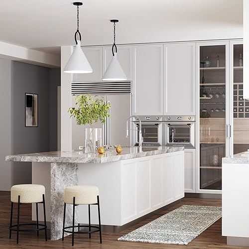 Miniatura 2 de Nathan James Nate - Lámpara colgante industrial, lámpara de techo colgante con pantalla de metal y cadena ajustable para cocina del hogar, isla o