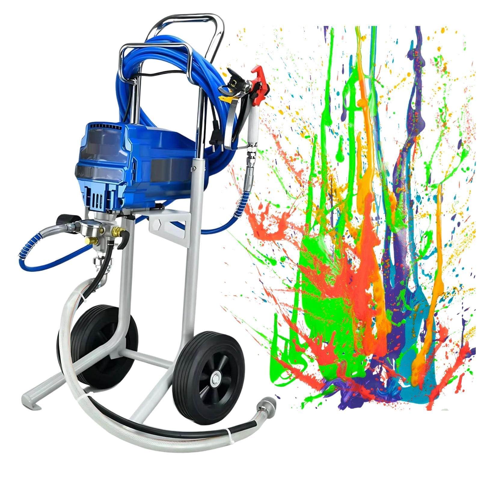 Agregat malarski hydrodynamiczny (airless) 1800 W – wysokociśnieniowe urządzenie natryskowe na kołach, z wężem 5 m, do ścian i ogrodzeń, wydajność 400 m²/h, regulacja ciśnienia