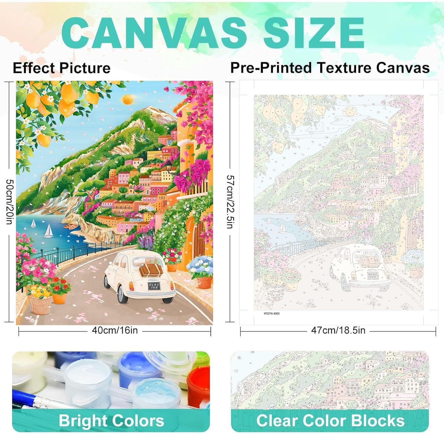 cviokrdu Landscape Paint by Numbers Kit for Adults - Car Adult Paint by Number Kits on Canvas, DIY Oil Painting for Gift Home Wall Decor (16x20inch) image 2