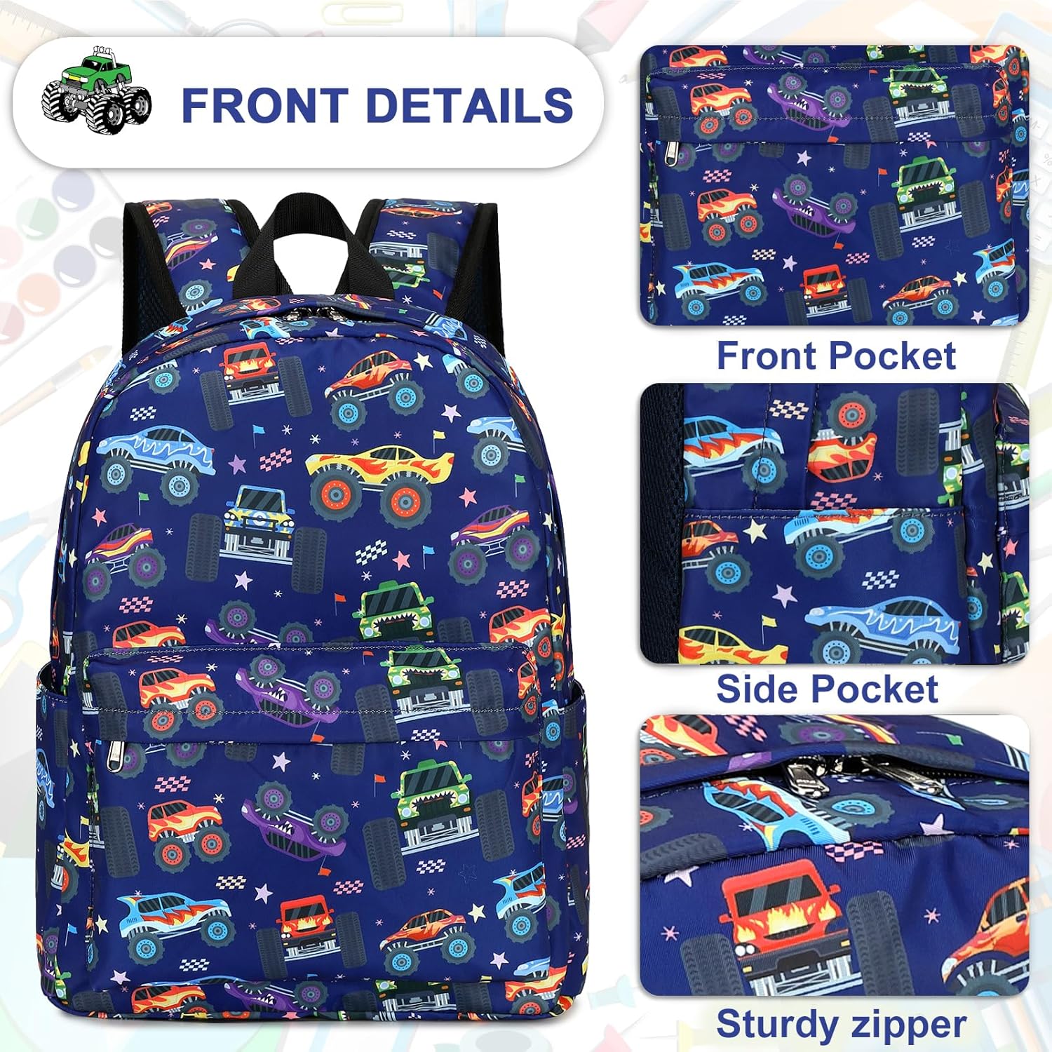 LEDAOU Kids School Backpack with Lunch Box for Boy Girl Toddler BookBag School Bag Preschool Kindergarten Backpack - Image 5