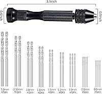 Vista 4 de Mudder Juego de 37 piezas de herramientas de taladro manual giratorio, broca de portabrocas de precisión en miniatura, tornillo de banco