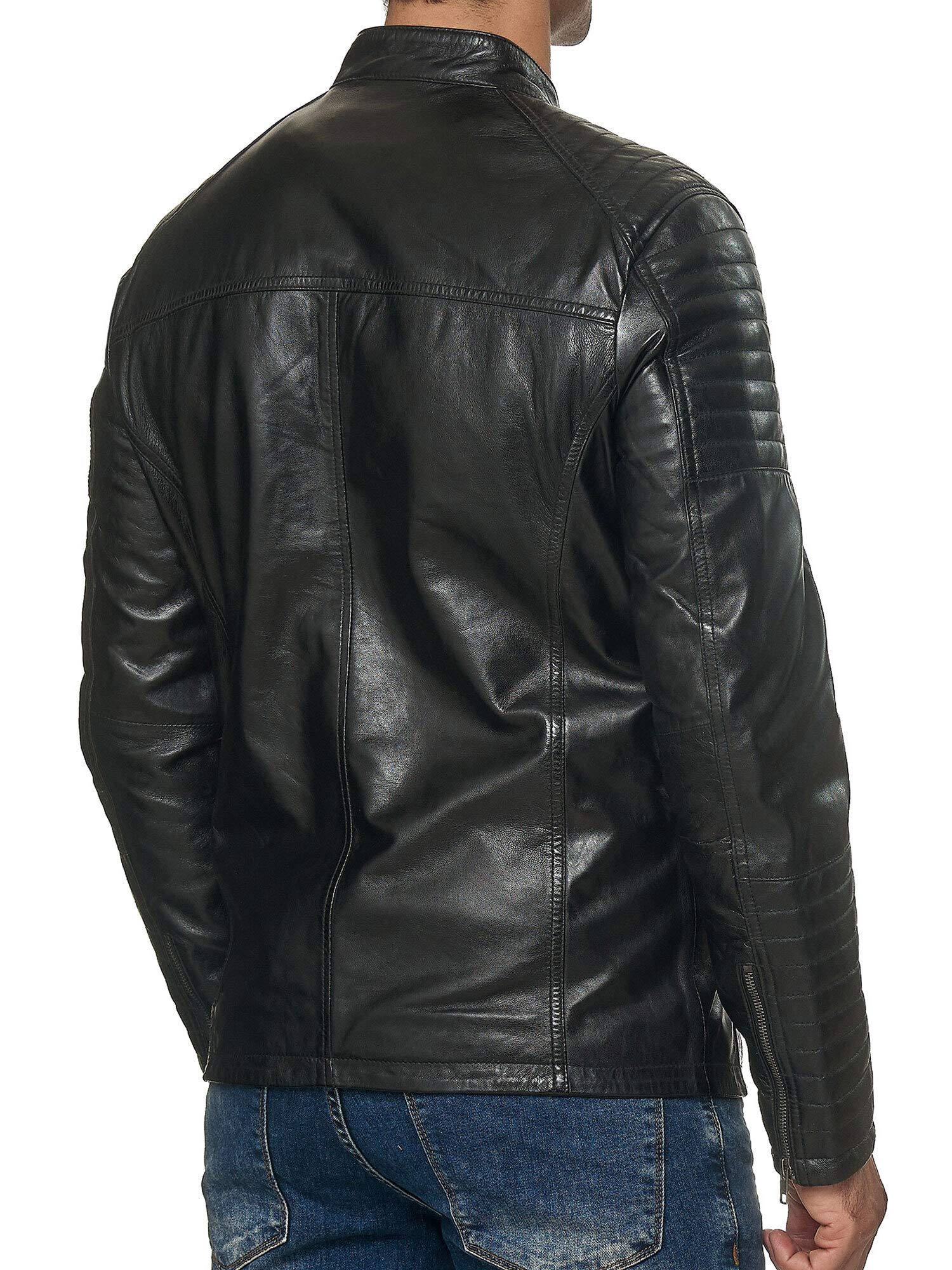 Tazzio Chaqueta de piel auténtica para hombre 19709