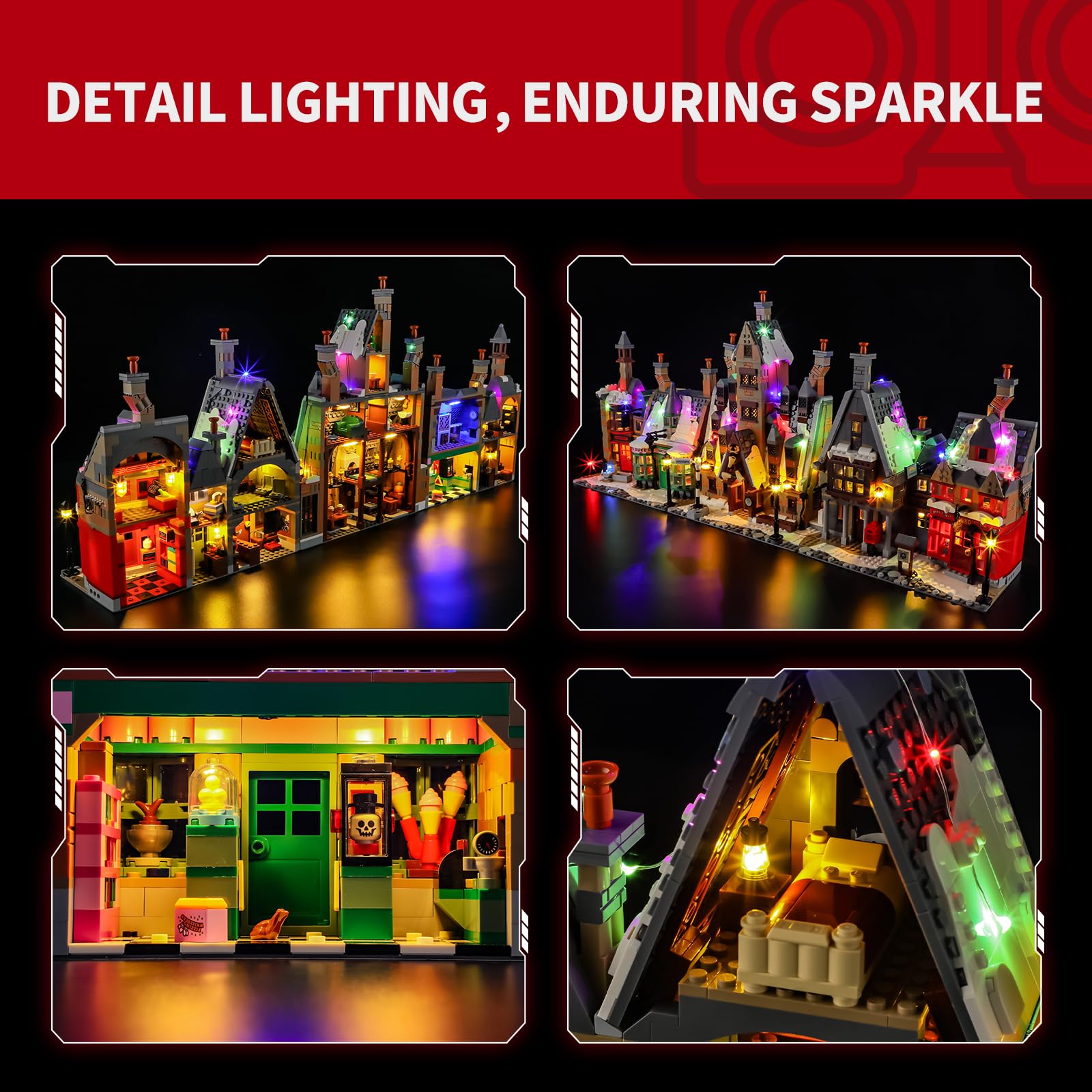 BRIKSMAX Illuminazione a LED per Lego Village Hogsmeade, edizione da collezione 76457, set di luci compatibili per mattoncini da costruzione, senza set Lego, luce decorativa di alta qualità per